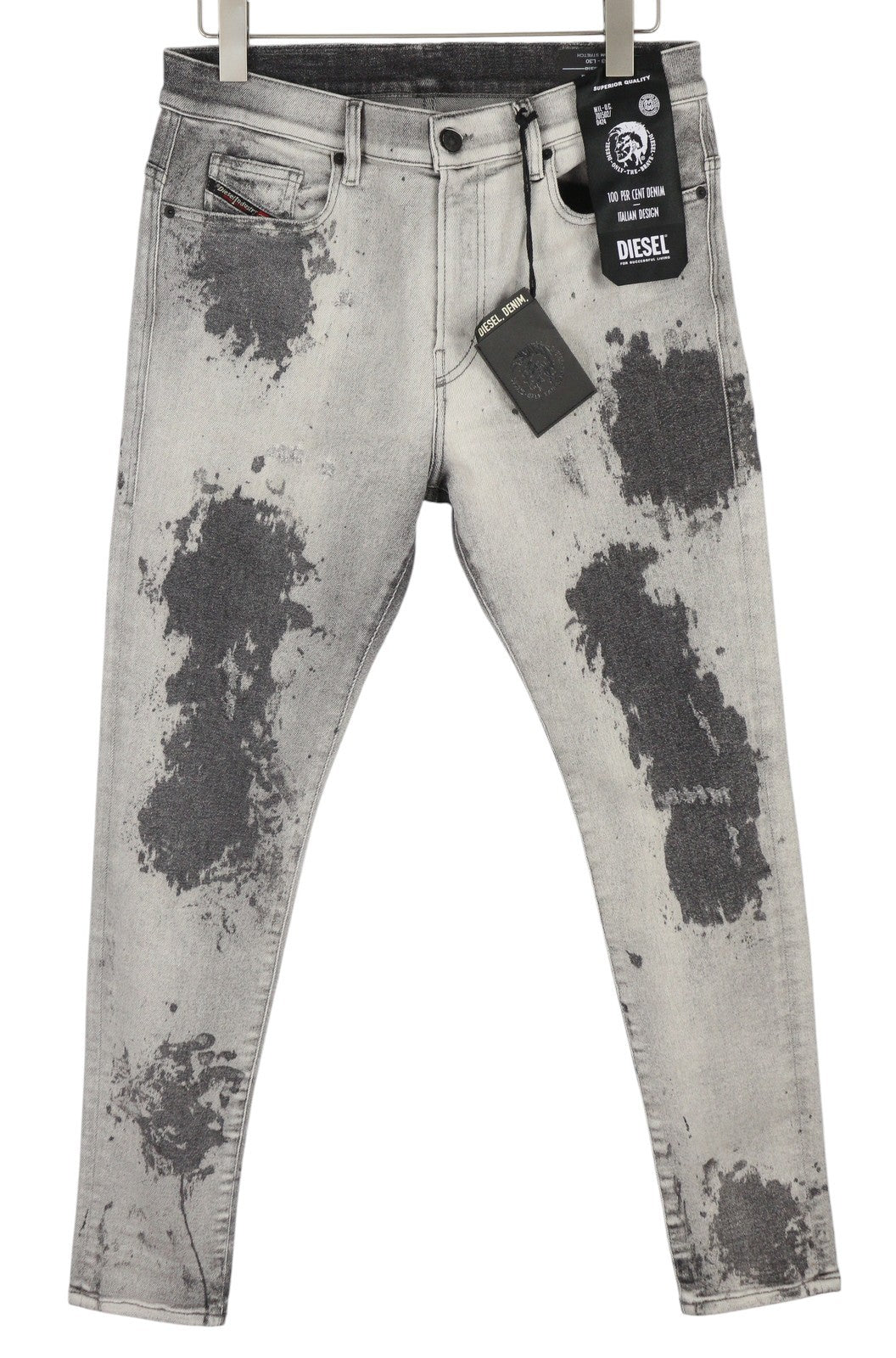 DIESEL D-Amny 009GM Men Jeans W33/L30 Skinny Fit Stretch Zip Fly Washed Grey