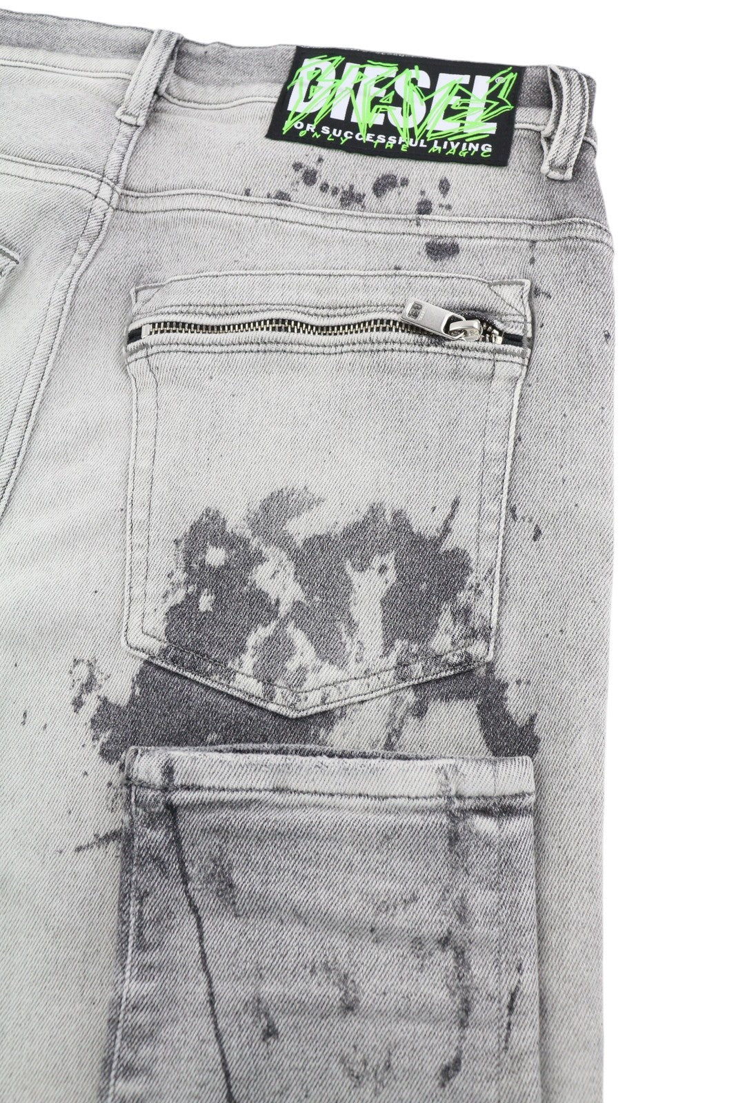 DIESEL D-Amny 009GM Men Jeans W33/L30 Skinny Fit Stretch Zip Fly Washed Grey