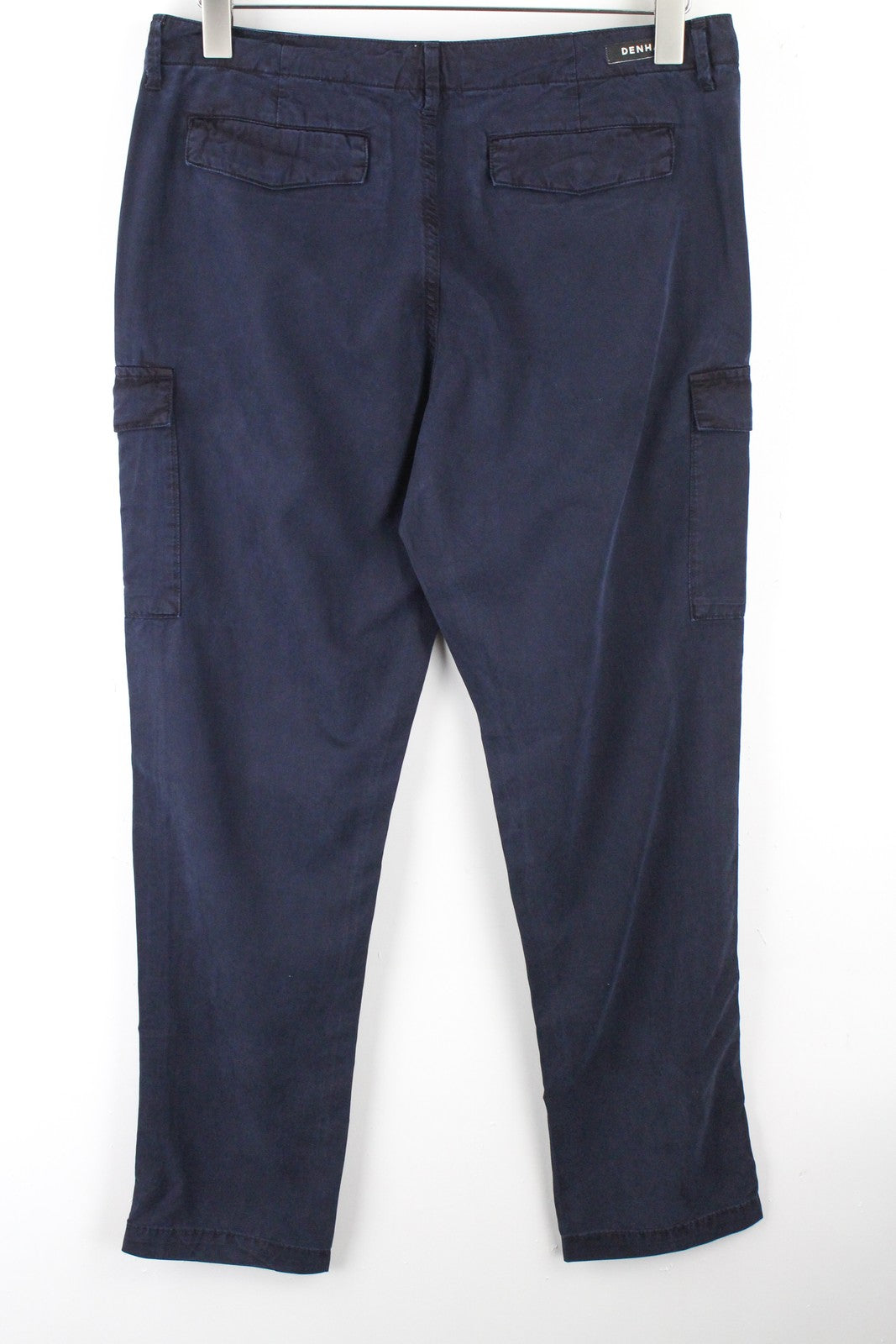 DENHAM Tara Women's W27/L30 Navy Cotton Blend Multi Pocket Cargo Style Trousers