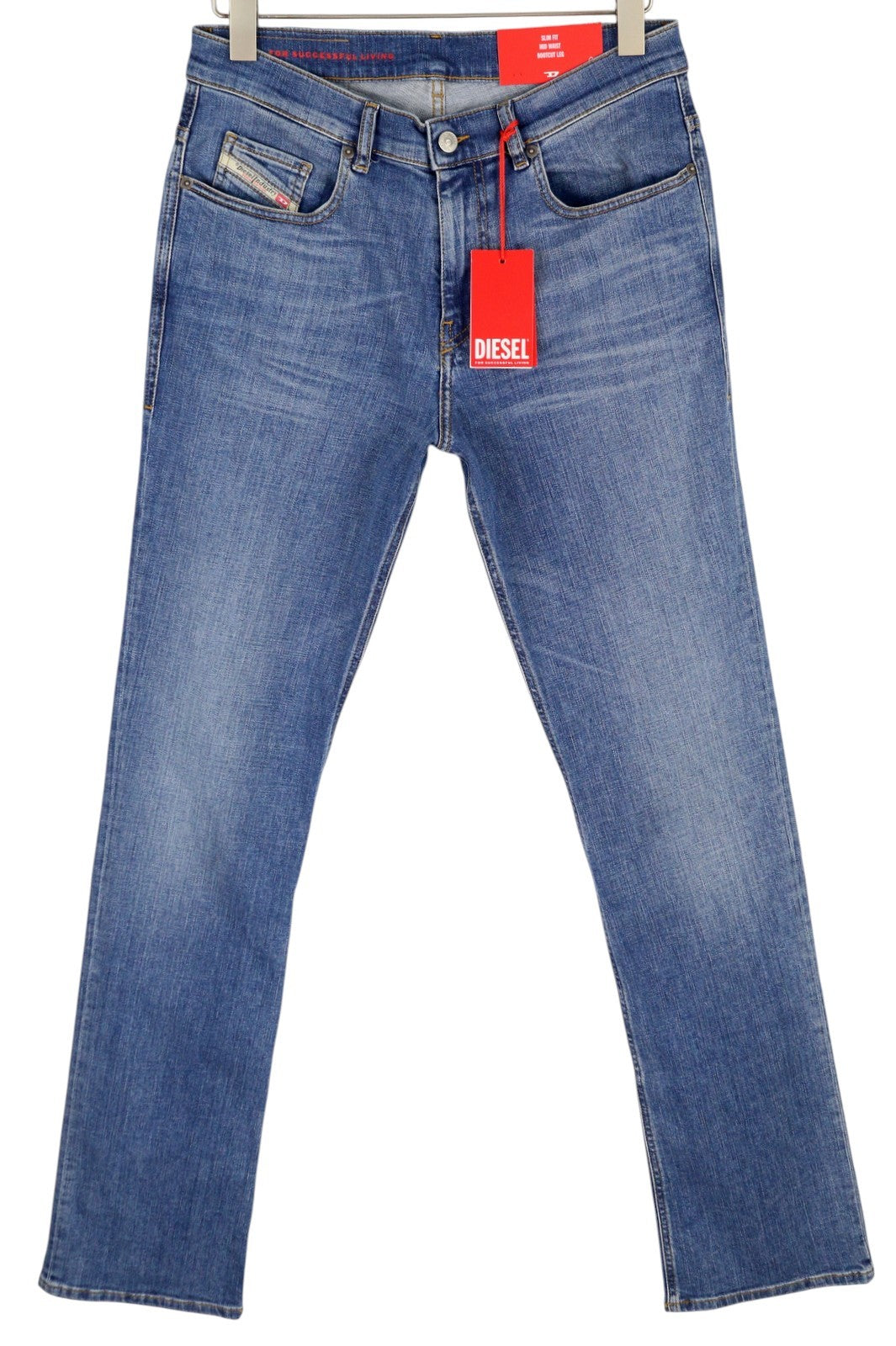 DIESEL 2021-NC 09D47 Men Jeans W31/L32 Slim Fit Bootcut Leg Mid Waist Washed