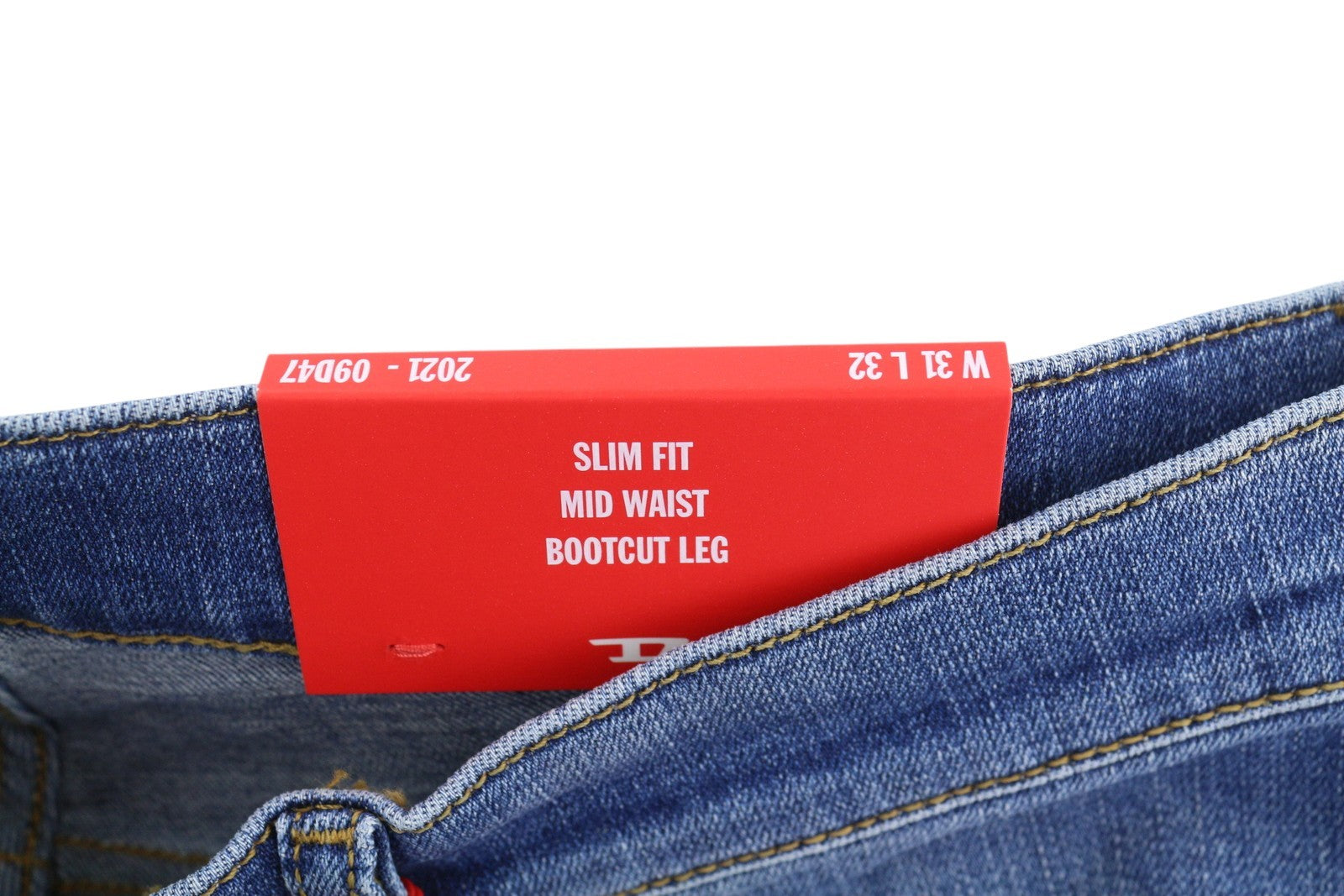 DIESEL 2021-NC 09D47 Men Jeans W31/L32 Slim Fit Bootcut Leg Mid Waist Washed