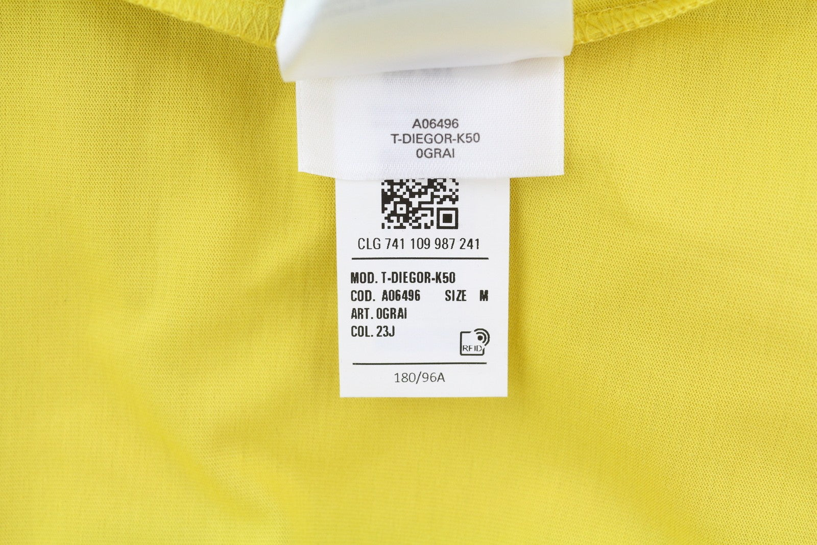 DIESEL T-Diegor-K50 Men T-Shirt M Yellow Short Sleeved Crew Neck Tricot Cotton