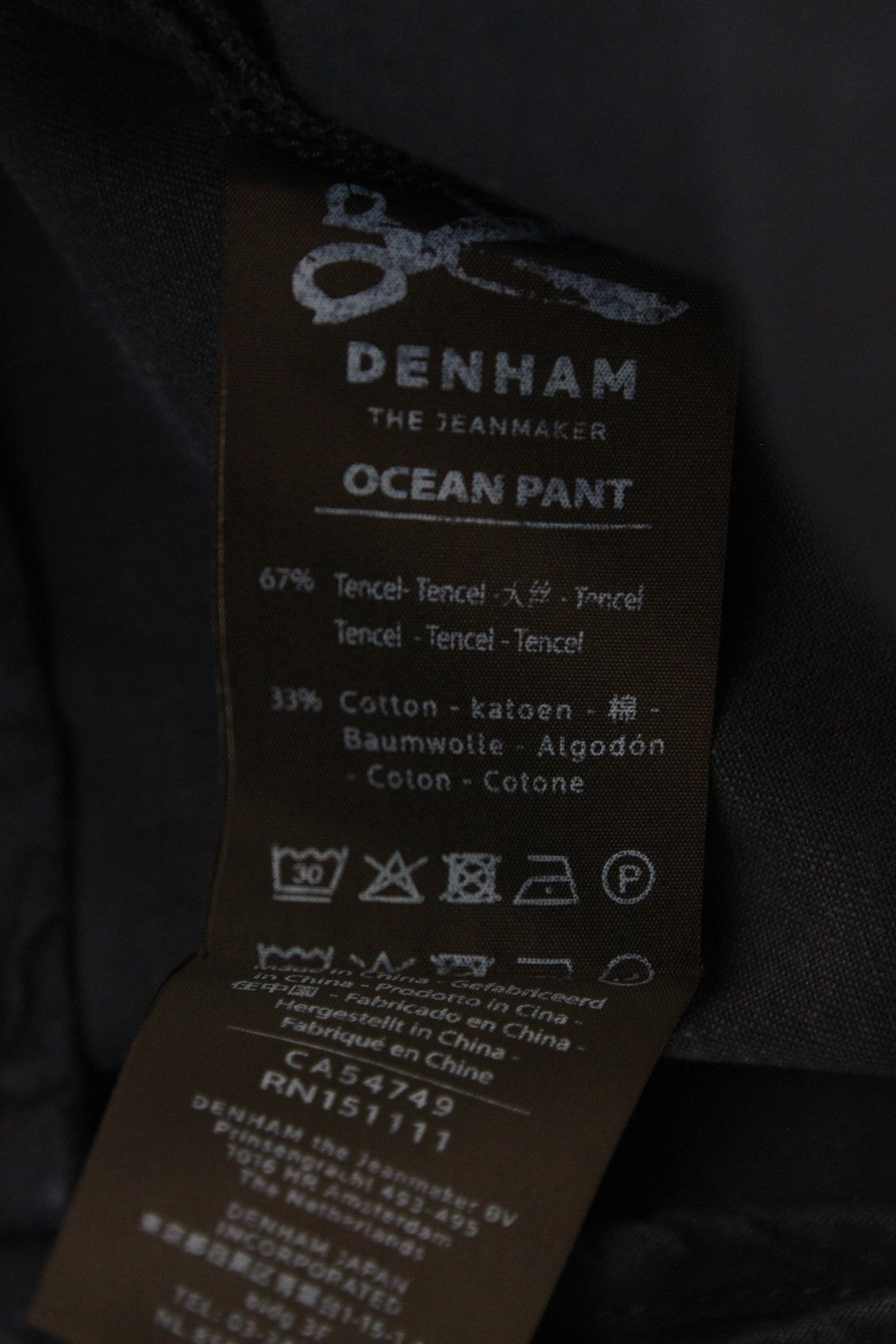 DENHAM Ocean Women's XS Navy Cotton Blend Chino Plain Pleated Front Trousers