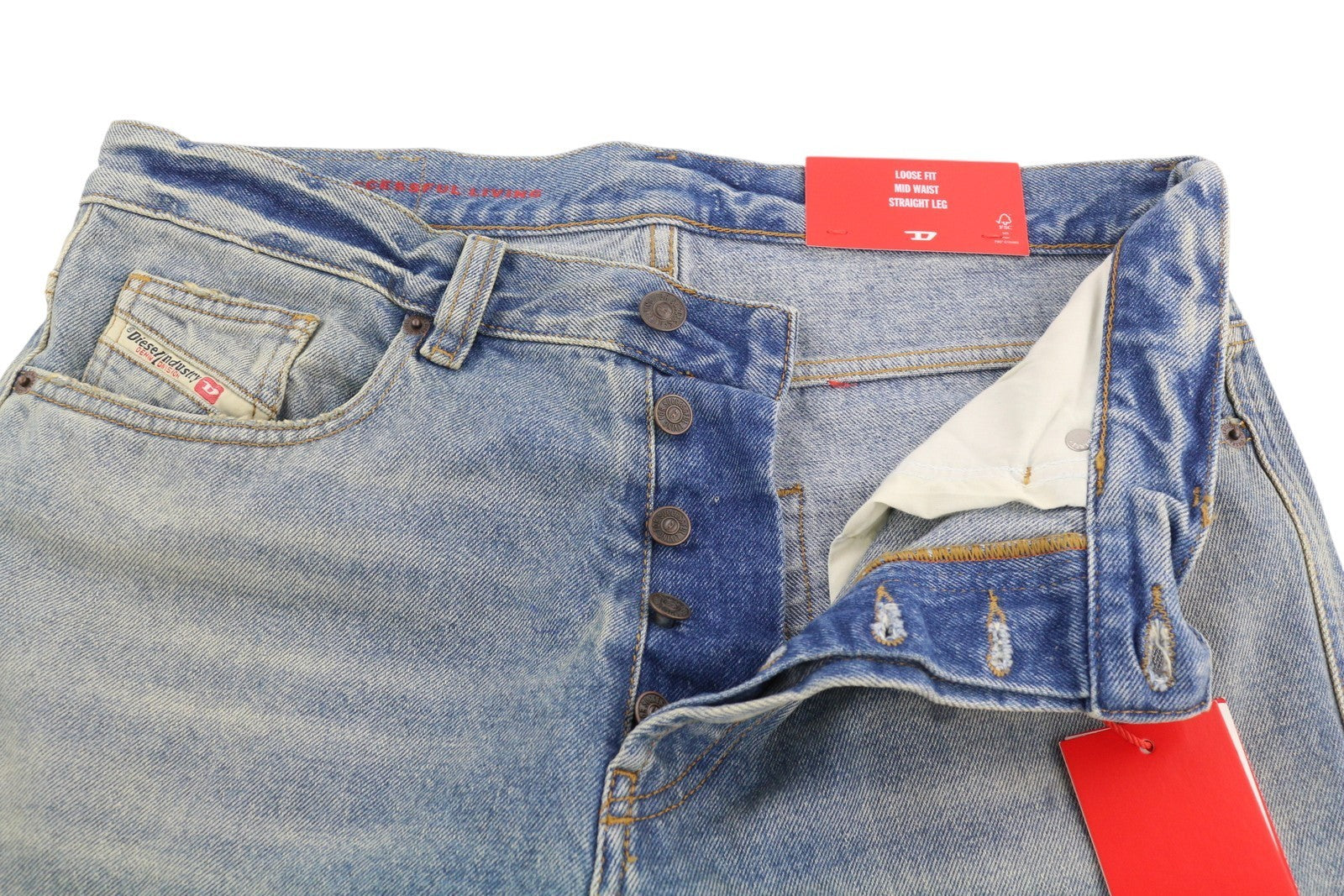 DIESEL 2010 09D79 Men Jeans W30/L34 Loose Fit Straight Leg Mid Waist RRP€250