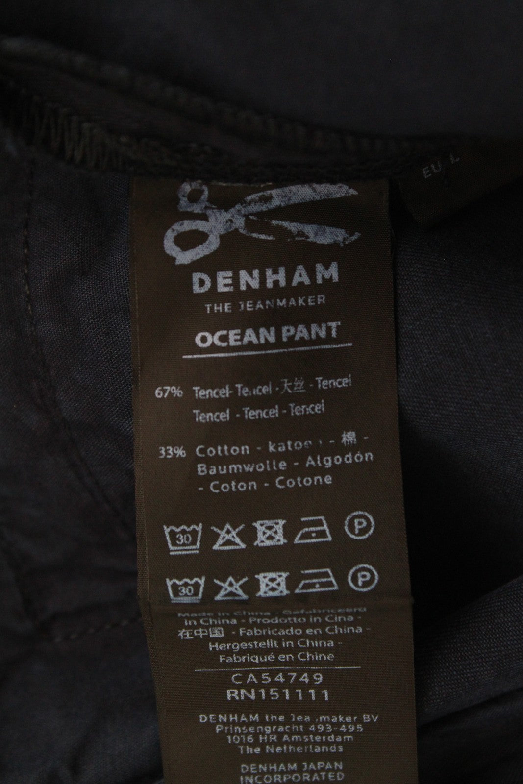 DENHAM Ocean Women's S Navy Cotton Blend Plain Pleated Front Casual Chino