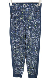 SWEATY BETTY Women's XS Blue Patterned Stretch Capri Gym Pull-On Pants