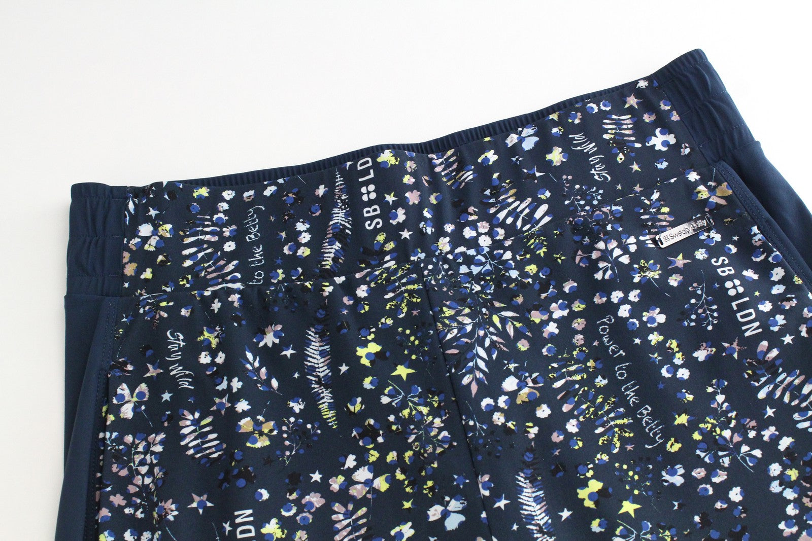 SWEATY BETTY Women's XS Blue Patterned Stretch Capri Gym Pull-On Pants