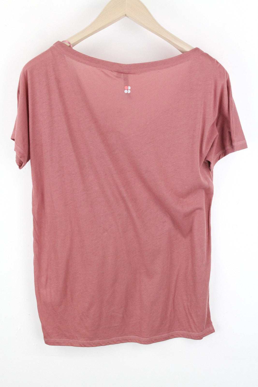 SWEATY BETTY Boyfriend Tee Women's S Pink Cotton Slogan Short Sleeve T-Shirt