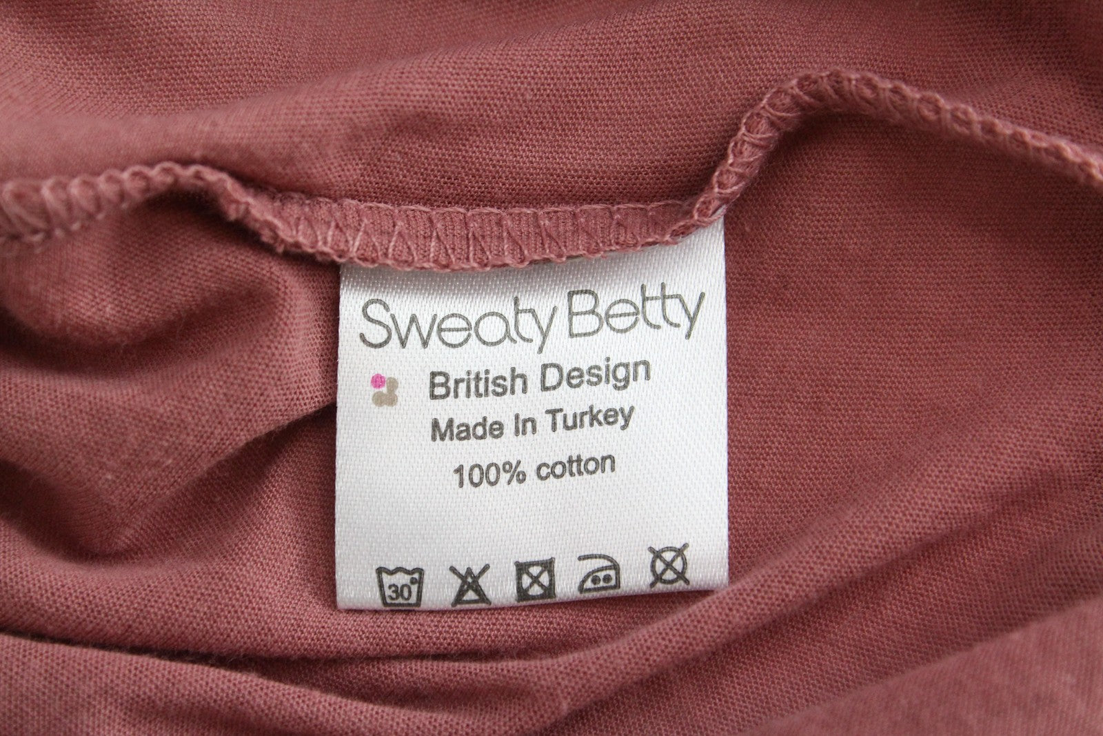 SWEATY BETTY Boyfriend Tee Women's S Pink Cotton Slogan Short Sleeve T-Shirt