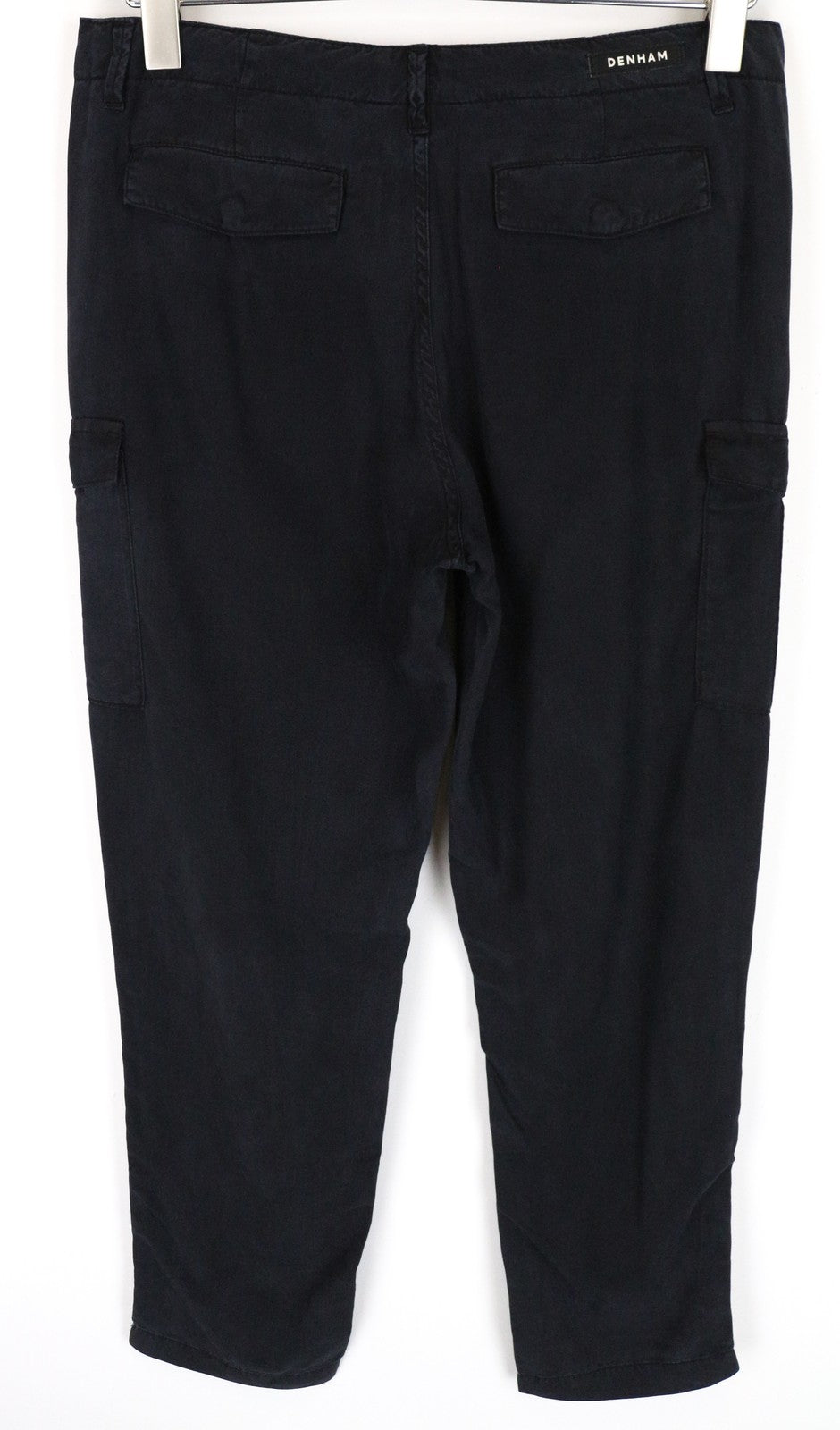 DENHAM Tara Women's Cargo Trousers W25/L28 Shadow Black Thin Zipped Lightweight