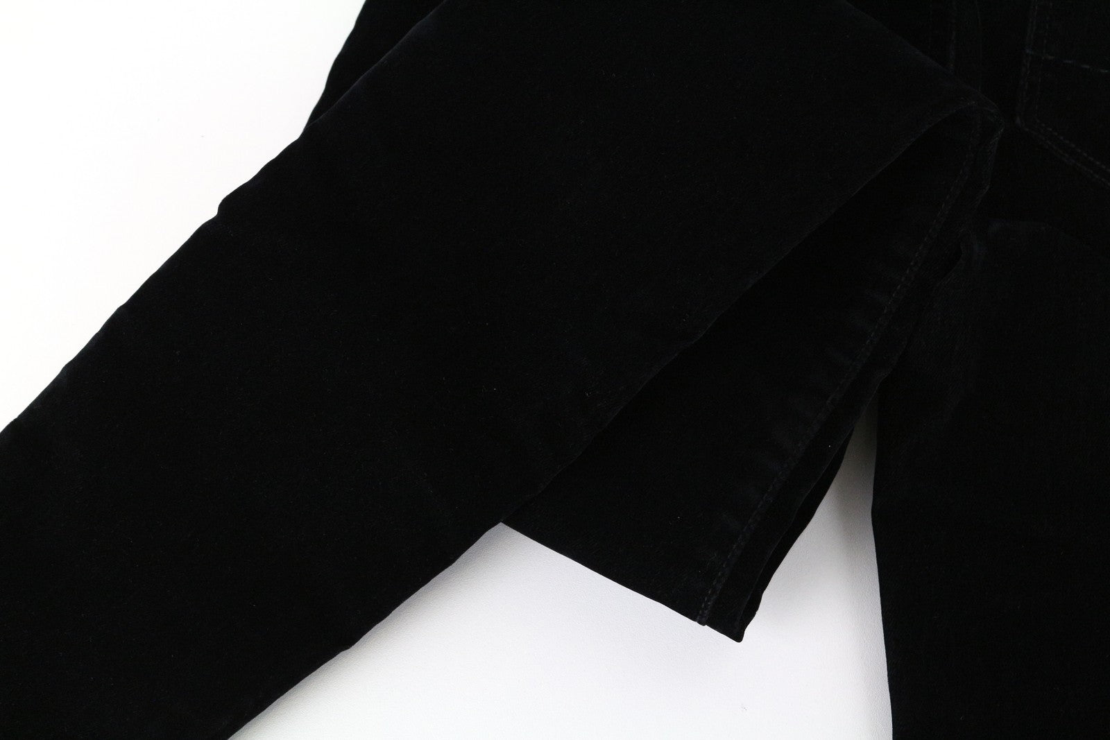 DENHAM Spray Women's Trousers W23/L28 Super Tight Black Cotton Stretch Velvet