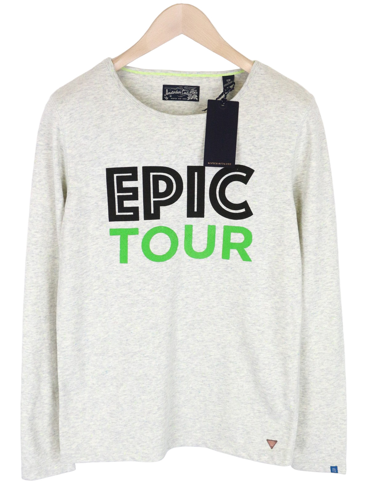 SCOTCH & SODA Ams Couture Men's Logo Sweatshirt S Grey Cotton Blend Pullover