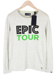 SCOTCH & SODA Ams Couture Men's Logo Sweatshirt S Grey Cotton Blend Pullover