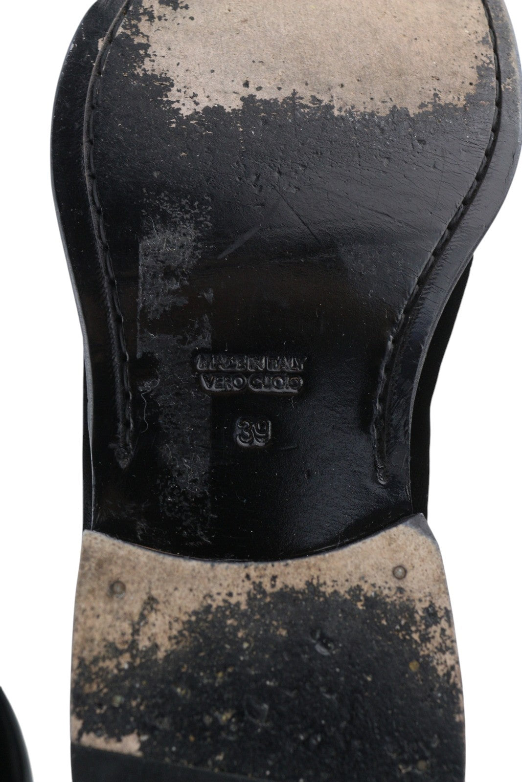 SUITSUPPLY Men Formal Shoes EU39 Black Velour Almond Toe Slip On Leather Logo