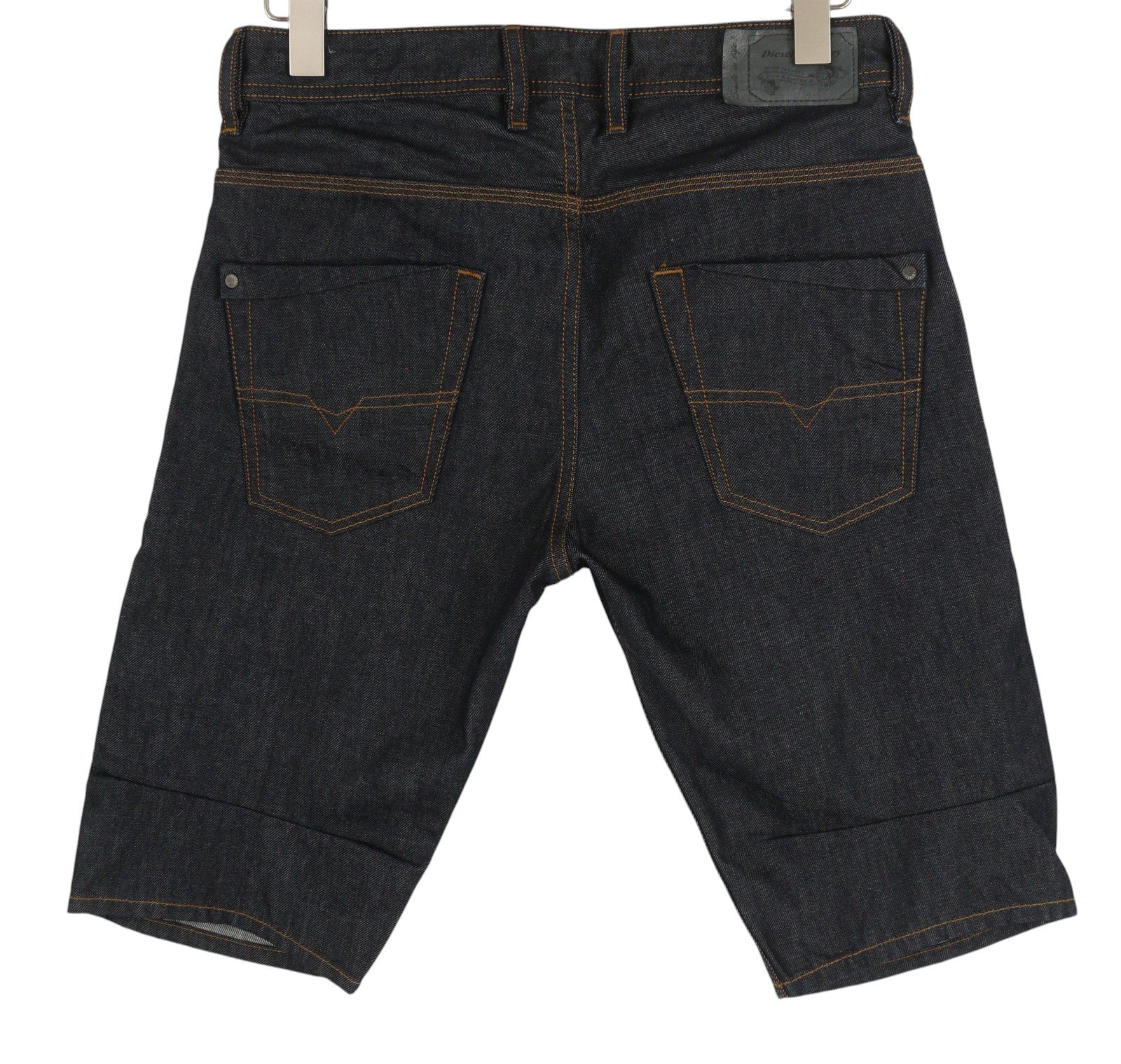 DIESEL Kroshort R8E50 Men Shorts W29 Denim Dark Blue Rigid Button Fly Casual