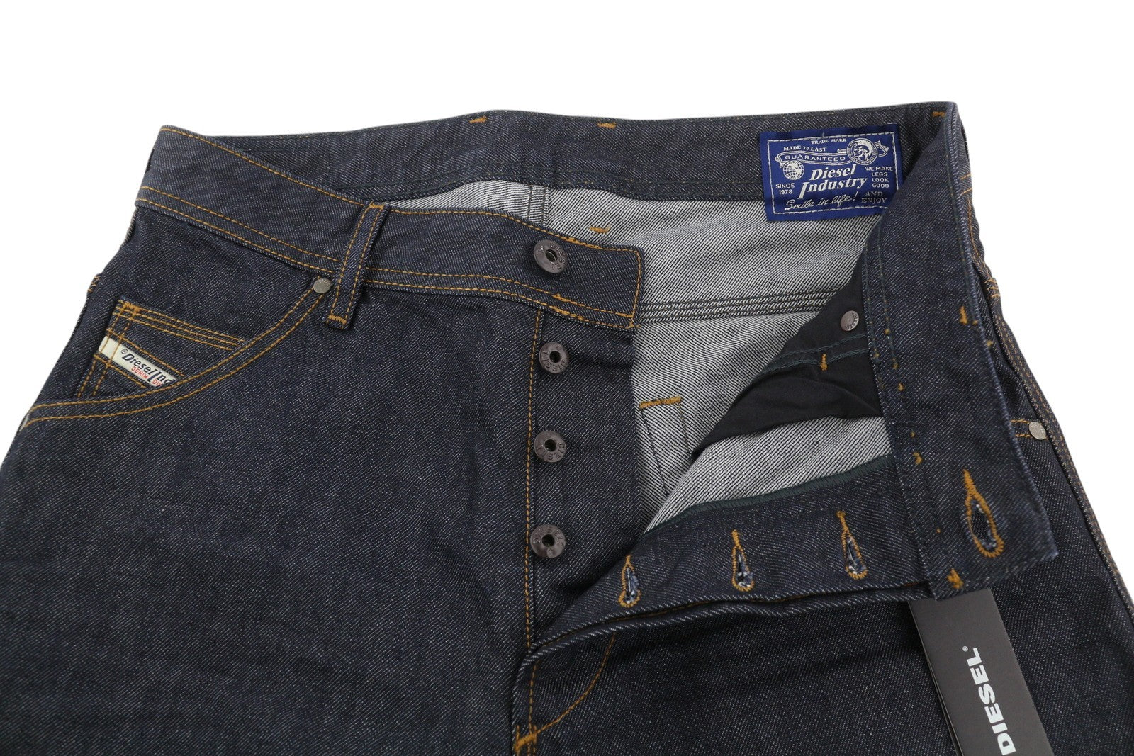 DIESEL Kroshort R8E50 Men Shorts W29 Denim Dark Blue Rigid Button Fly Casual