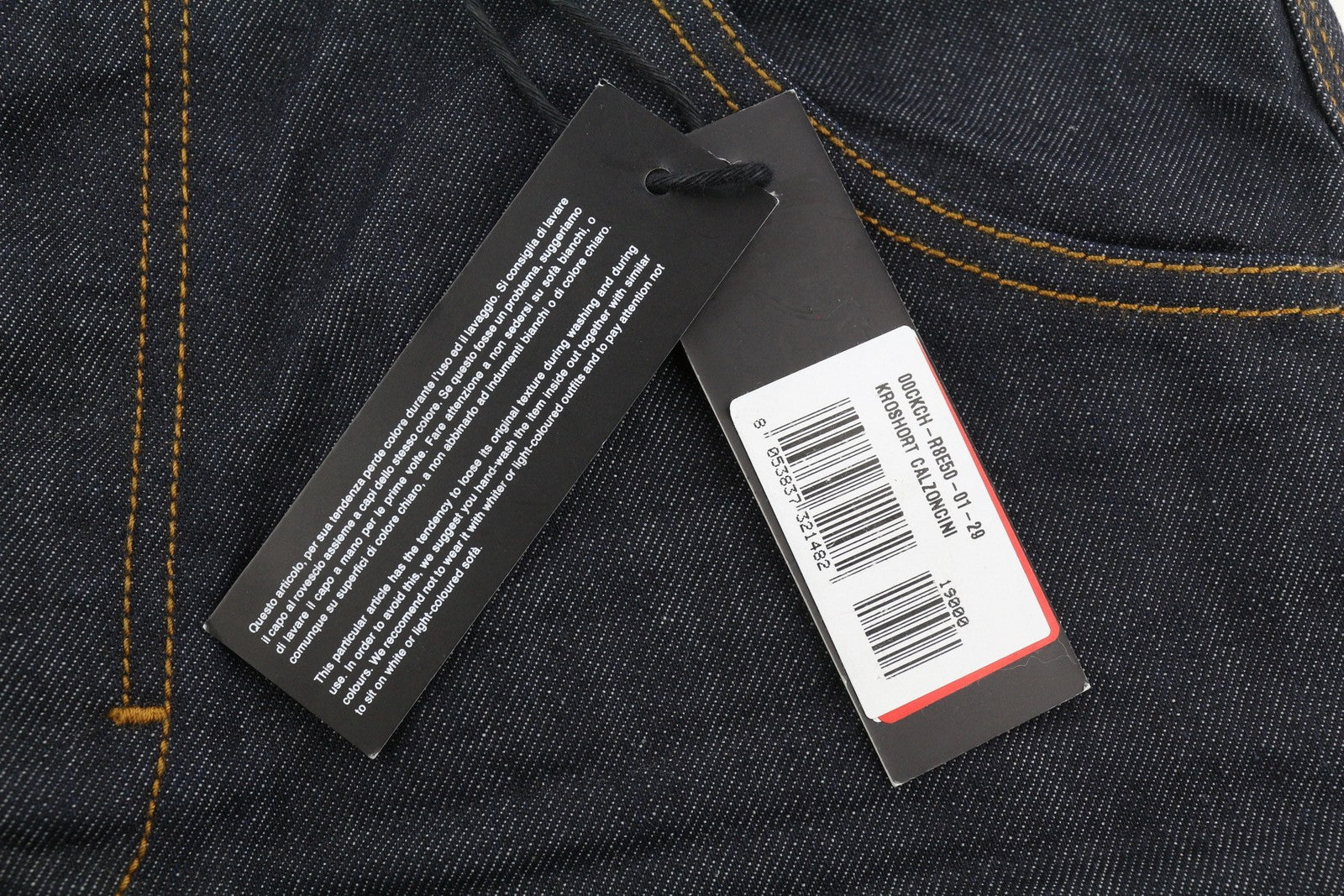 DIESEL Kroshort R8E50 Men Shorts W29 Denim Dark Blue Rigid Button Fly Casual