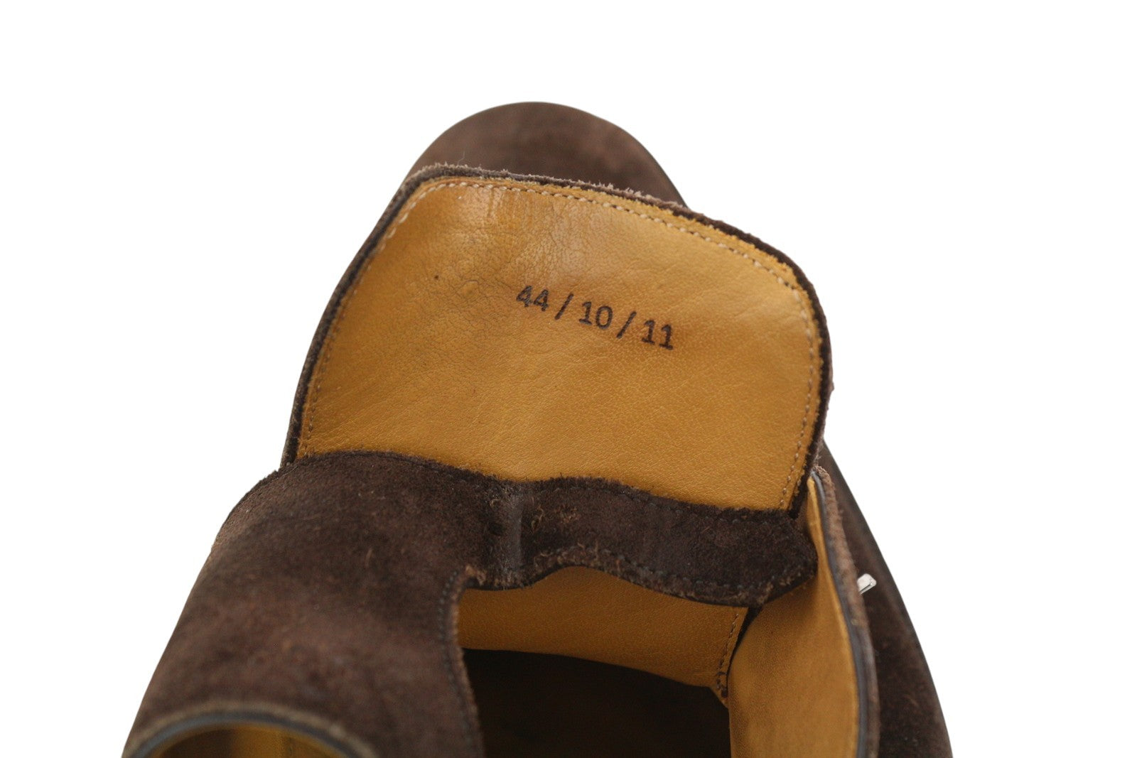 SUITSUPPLY Men Formal Shoes EU44 Brown Suede Leather Square Toe Double Monk