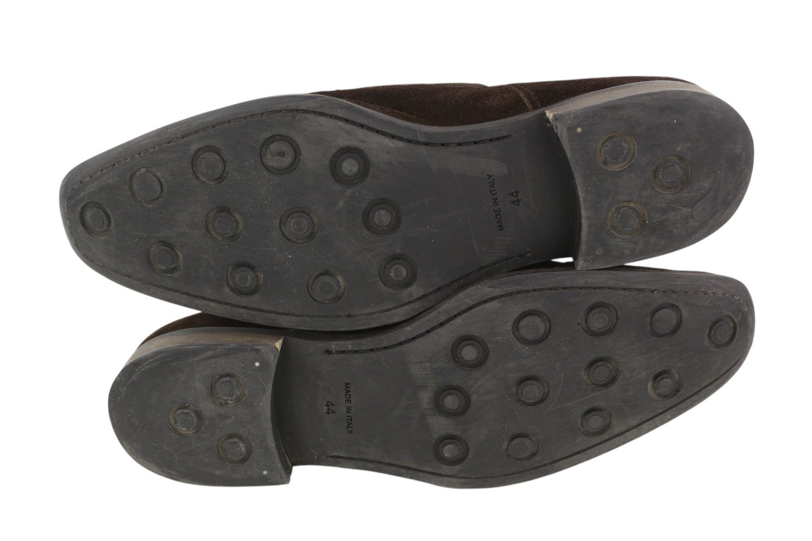 SUITSUPPLY Men Formal Shoes EU44 Brown Suede Leather Square Toe Double Monk