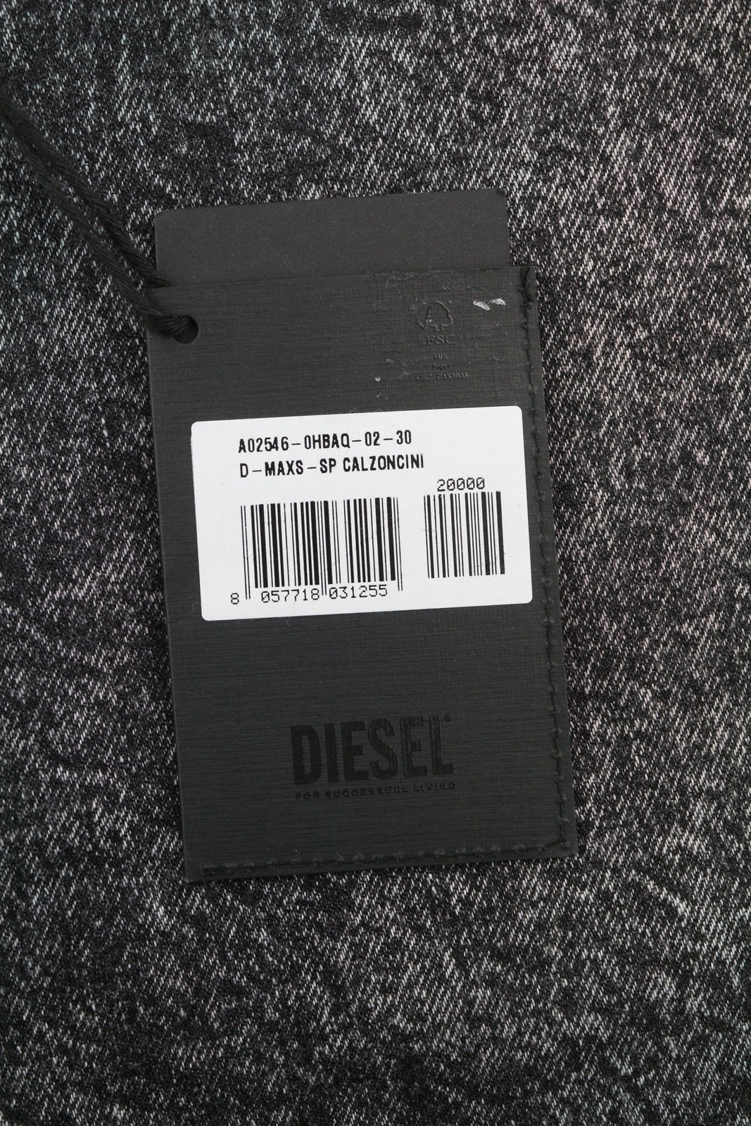 DIESEL D-Maxs-Sp Men Shorts W30 Denim Black Marbled Look Washed Buttons RRP€150