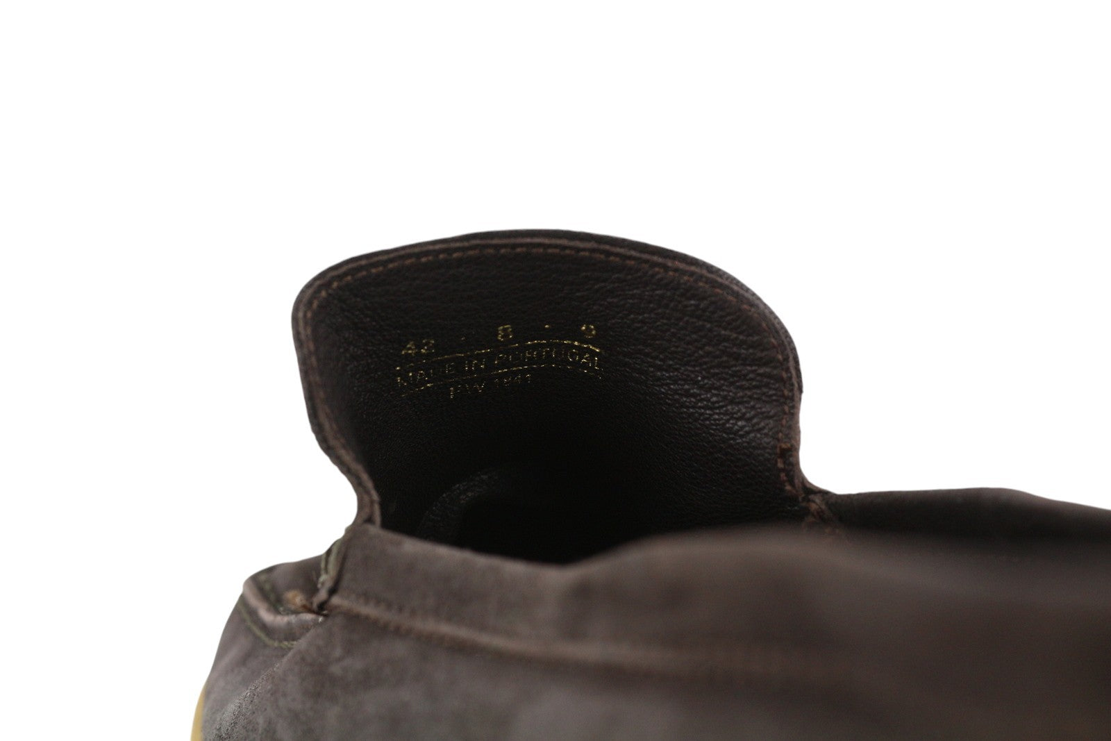 SUITSUPPLY Men Casual Shoes EU42 Brown Suede Leather Almond Toe Slip On Logo