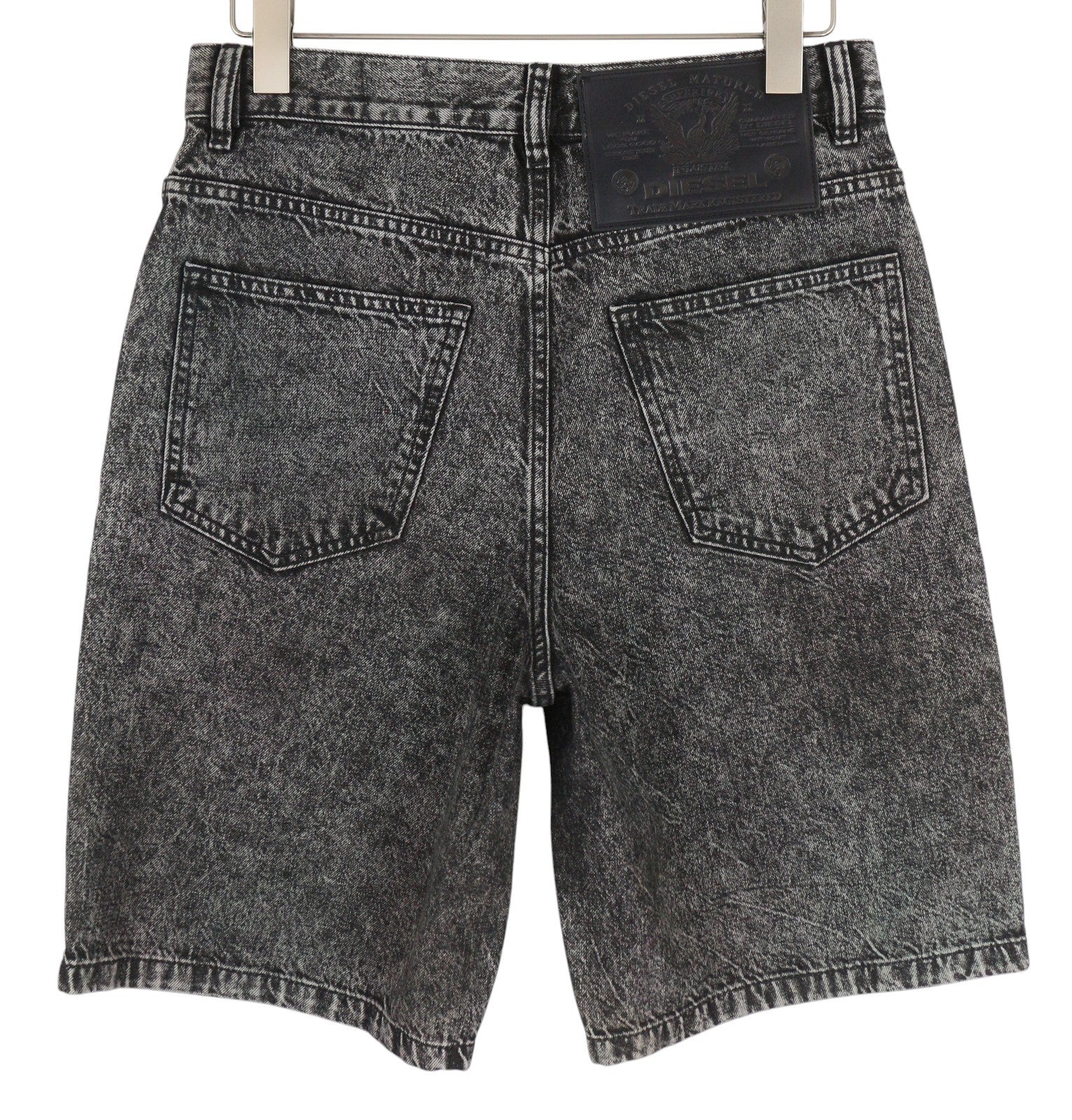 DIESEL D-Maxs-Sp Men Shorts W30 Denim Black Marbled Look Washed ButtonRRP€150