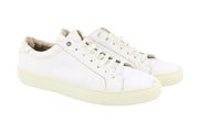 SUITSUPPLY FW1404 Men Sneakers EU42 White Leather Low Laced Almond Toe Trainers