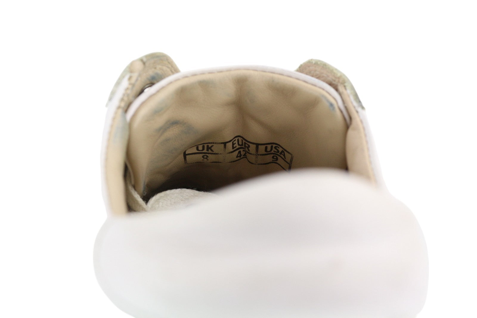 SUITSUPPLY FW1404 Men Sneakers EU42 White Leather Low Laced Almond Toe Trainers