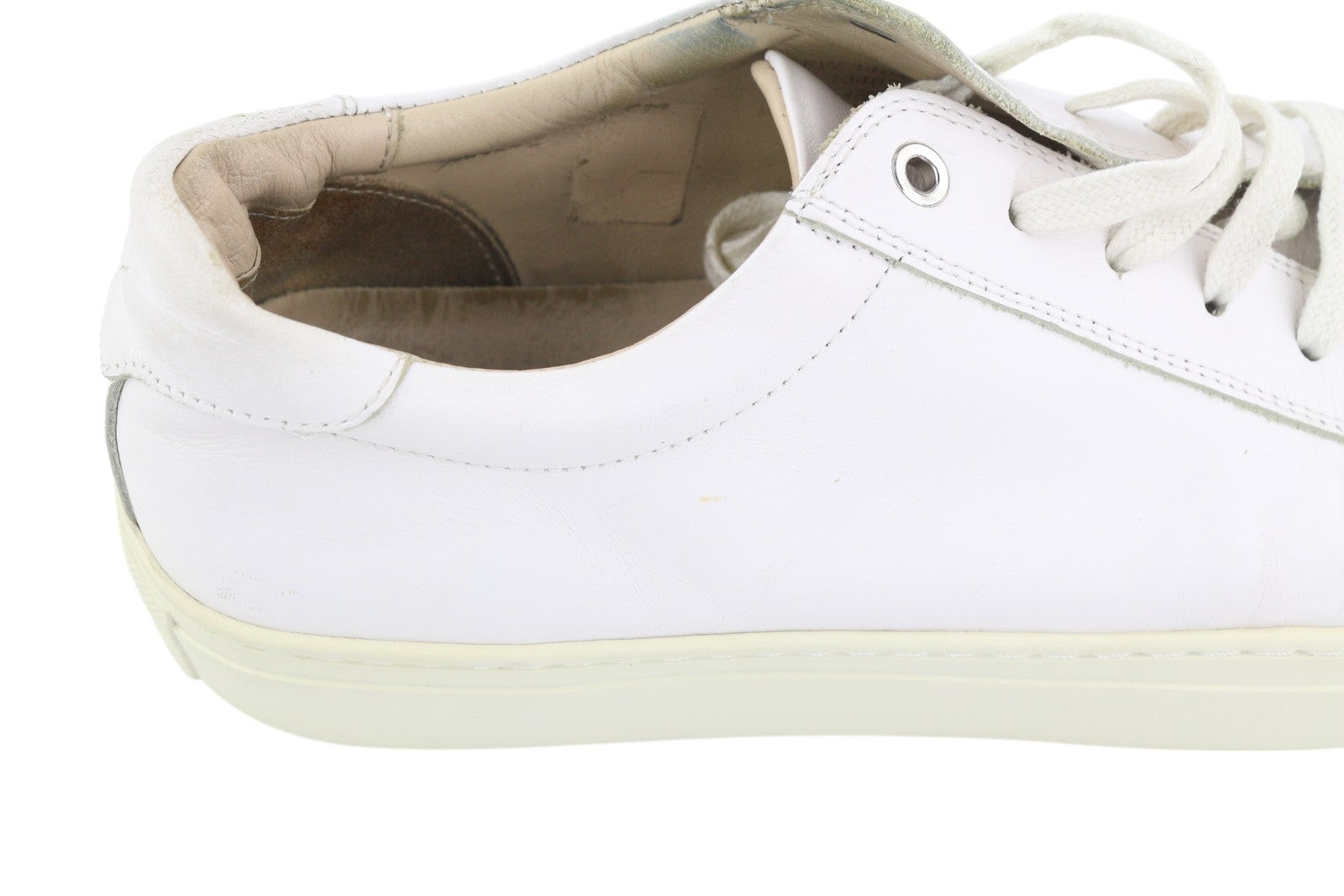SUITSUPPLY FW1404 Men Sneakers EU42 White Leather Low Laced Almond Toe Trainers