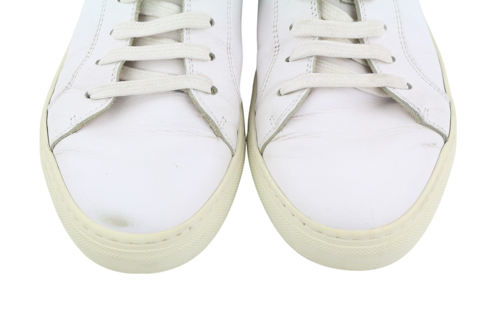 SUITSUPPLY FW1404 Men Sneakers EU42 White Leather Low Laced Almond Toe Trainers