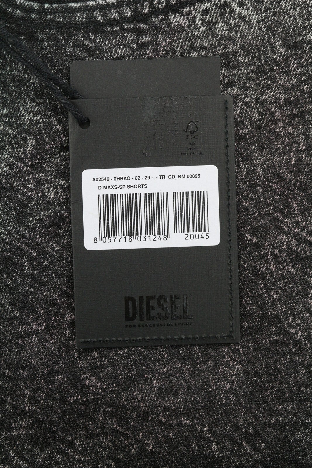 DIESEL D-Maxs-Sp Men Shorts W29 Denim Black Marbled Look Washed Buttoned RRP€150