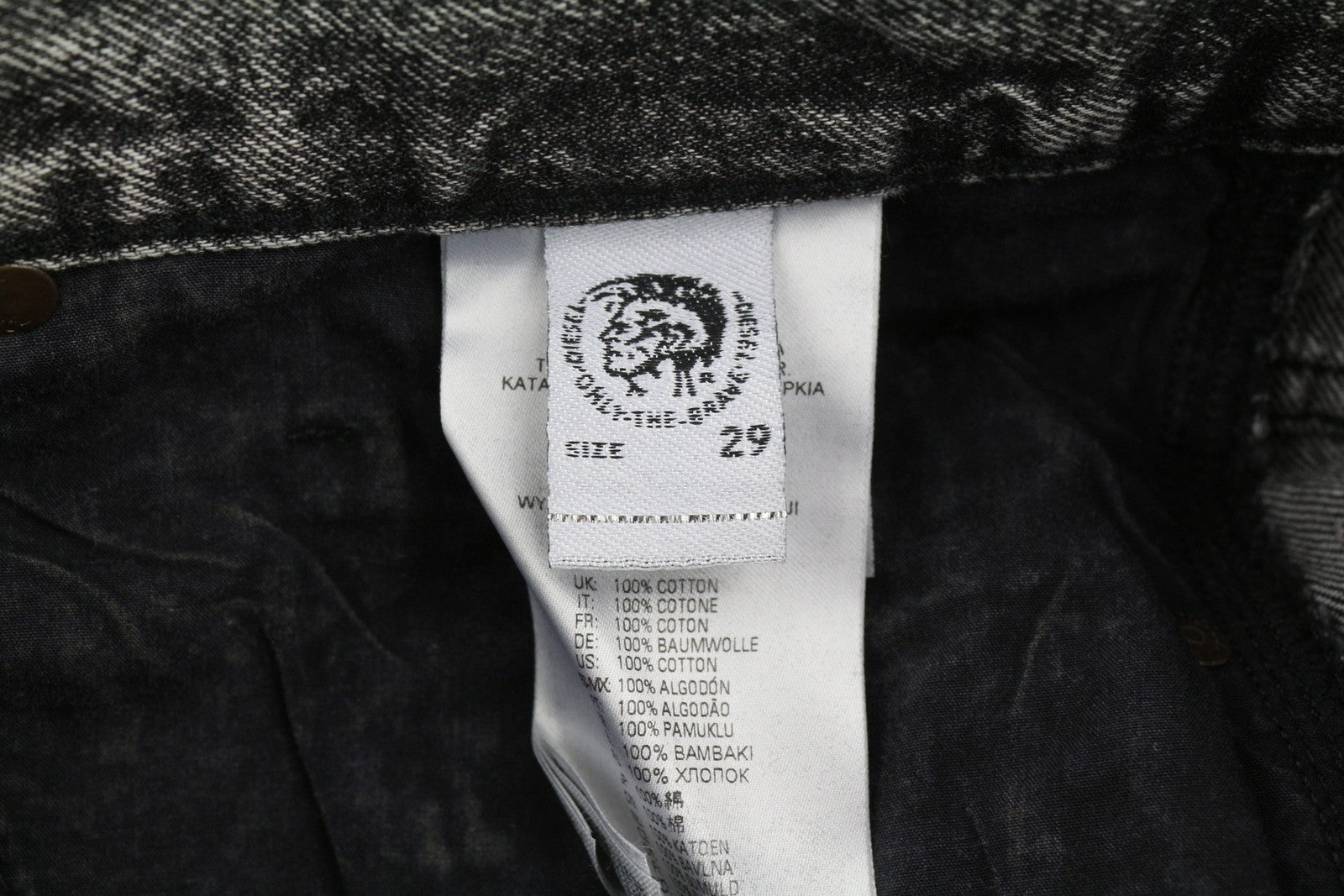 DIESEL D-Maxs-Sp Men Shorts W29 Denim Black Marbled Look Washed Button RRP€150