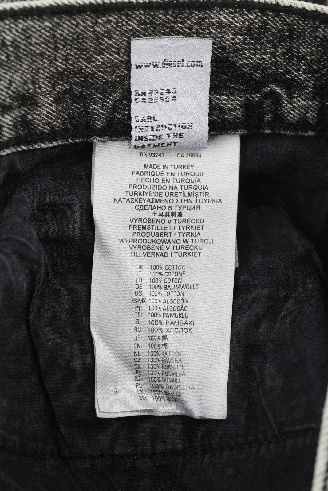 DIESEL D-Maxs-Sp Men Shorts W29 Denim Black Marbled Look Washed Button RRP€150