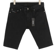 DIESEL Thashort R98V4 Men Shorts W28 Denim Black Zip Fly Pockets Logo Casual