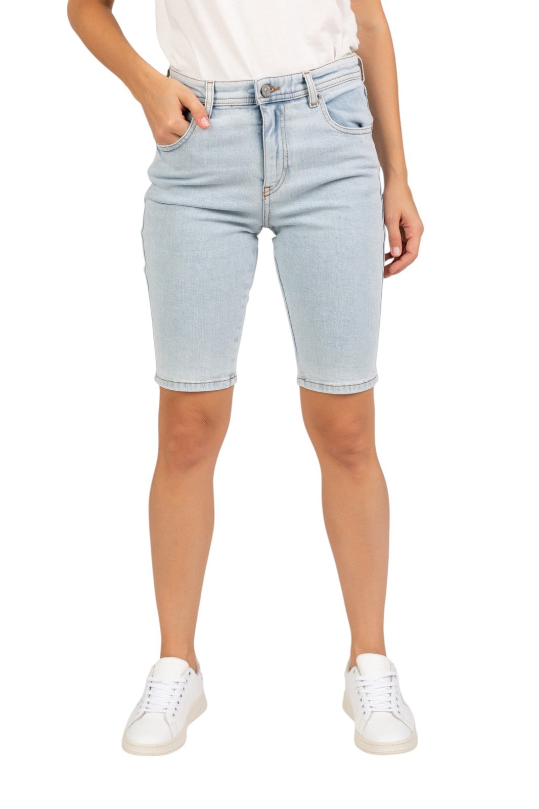 DIESEL De-Ginny 0EGAH Women Shorts W26 Denim Blue Fade Effect Zipper RRP€150