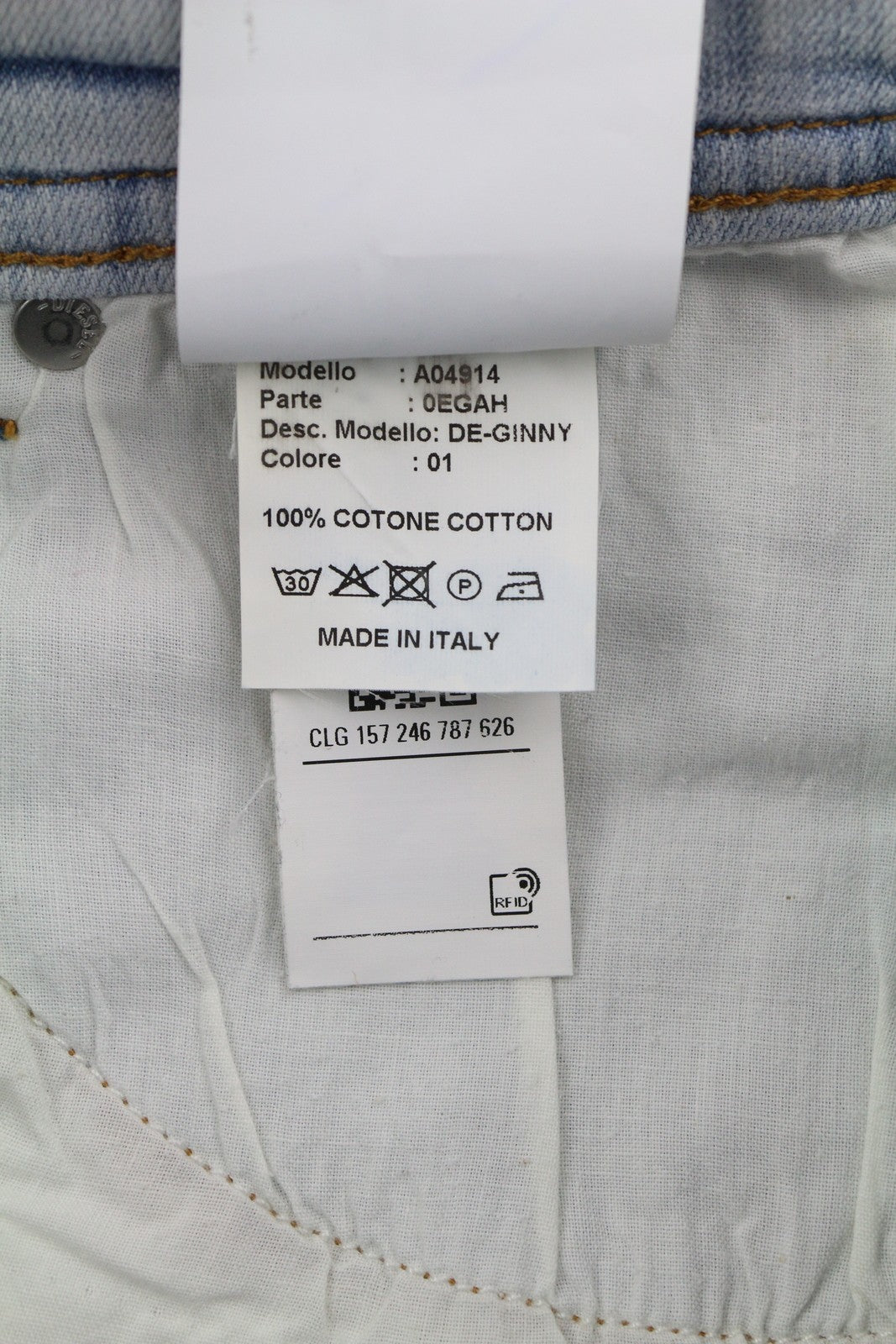 DIESEL De-Ginny 0EGAH Women Shorts W26 Denim Blue Fade Effect Zipper RRP€150