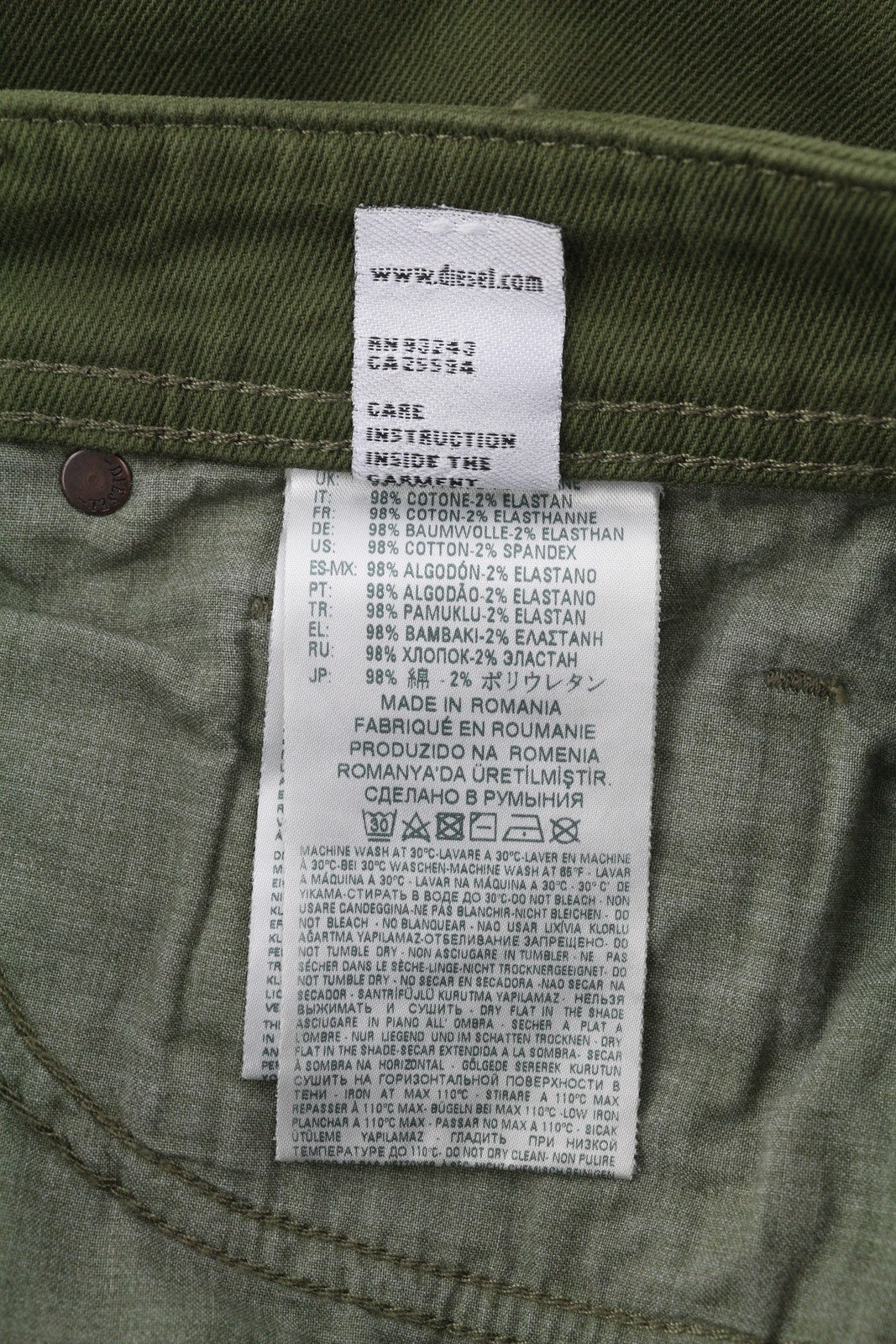 DIESEL Keeshort R6Q88 Men Shorts W29 Denim Green Bermuda Stretchy RRP€100