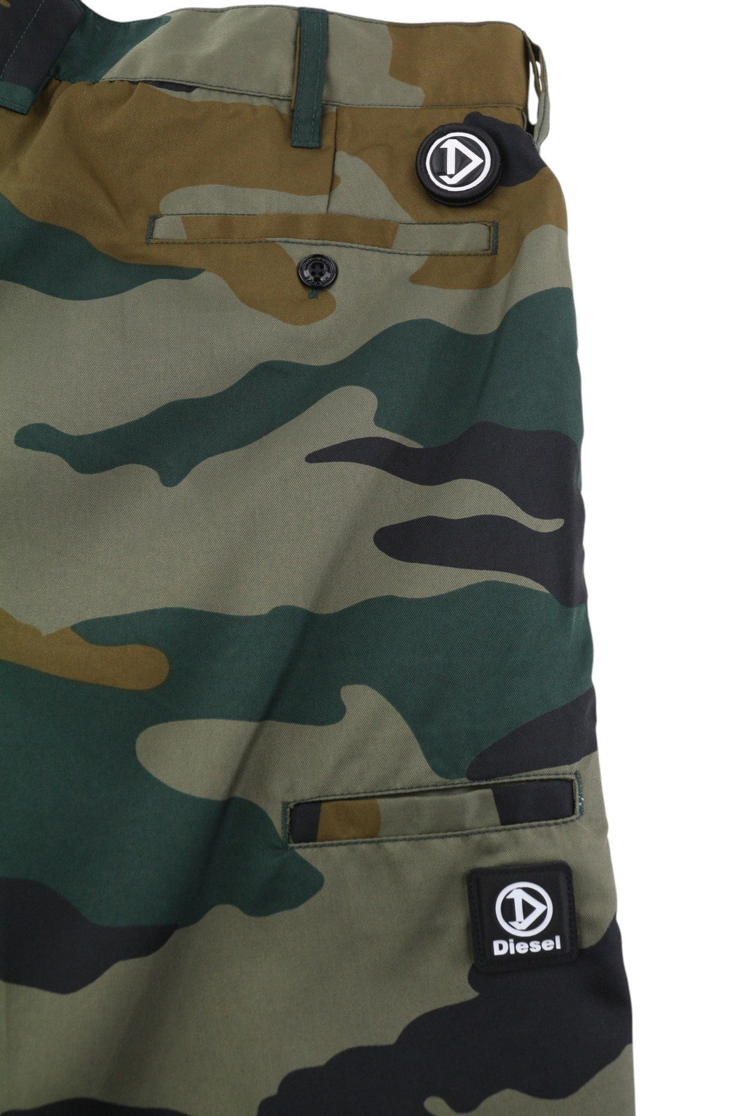 DIESEL P-Berti-Camu Men Shorts W32 Chino Camouflage Zip Fly Pockets RRP€125