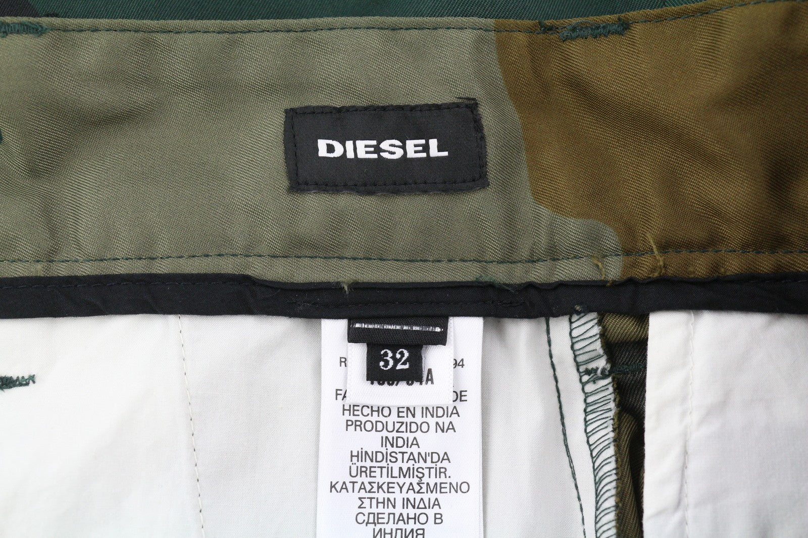 DIESEL P-Berti-Camu Men Shorts W32 Chino Camouflage Zip Fly Pockets RRP€125