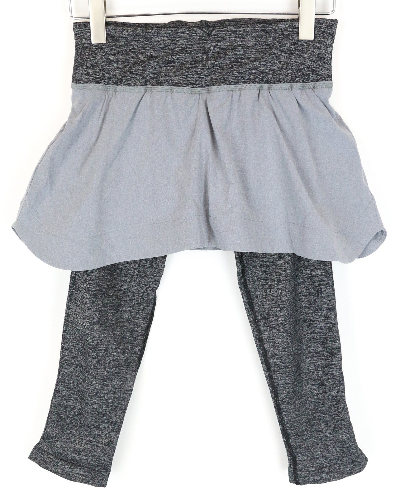 SWEATY BETTY Women's Grey Layered Capri Skirt Sport Leggings ~W26 Gymwear