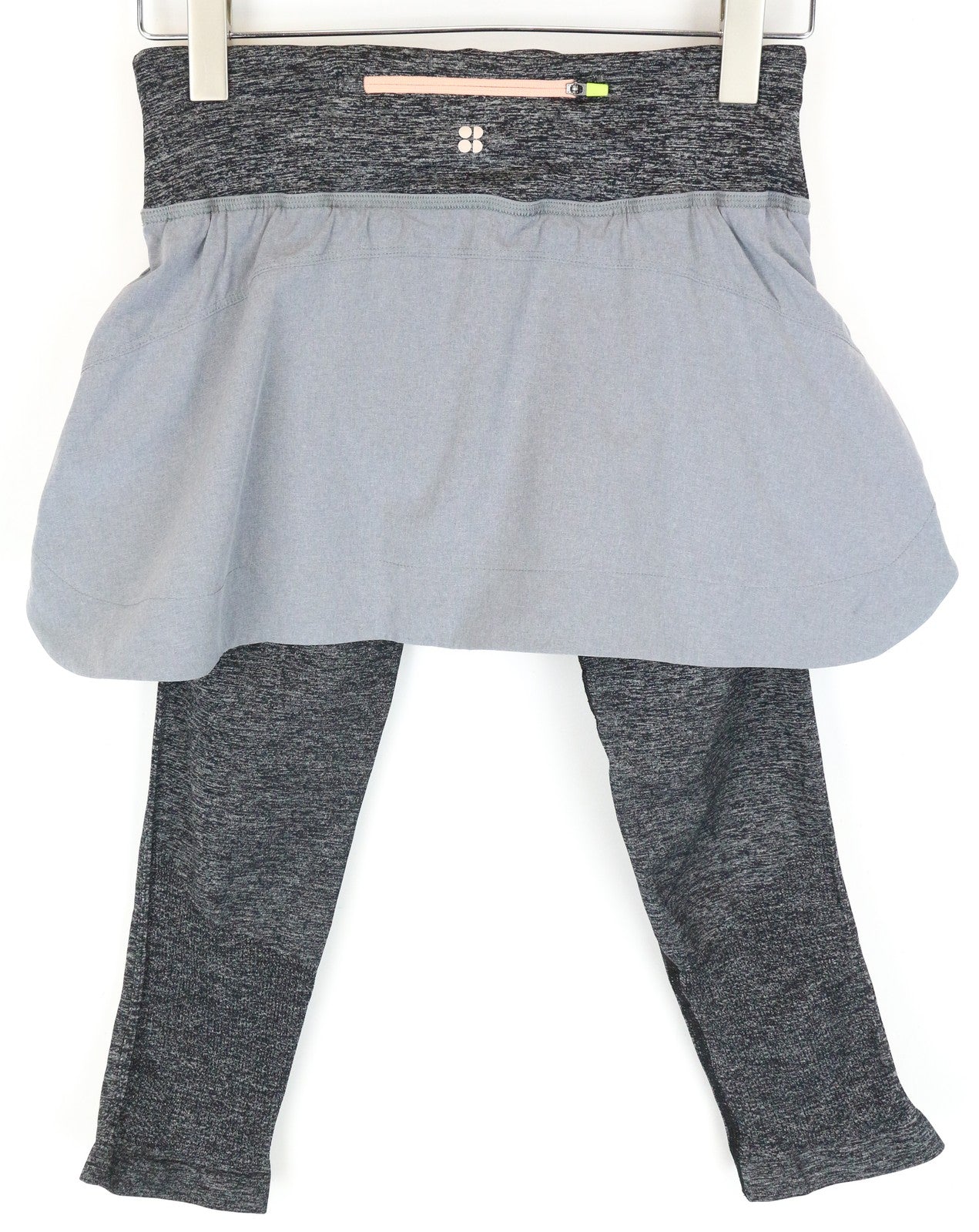 SWEATY BETTY Women's Grey Layered Capri Skirt Sport Leggings ~W26 Gymwear