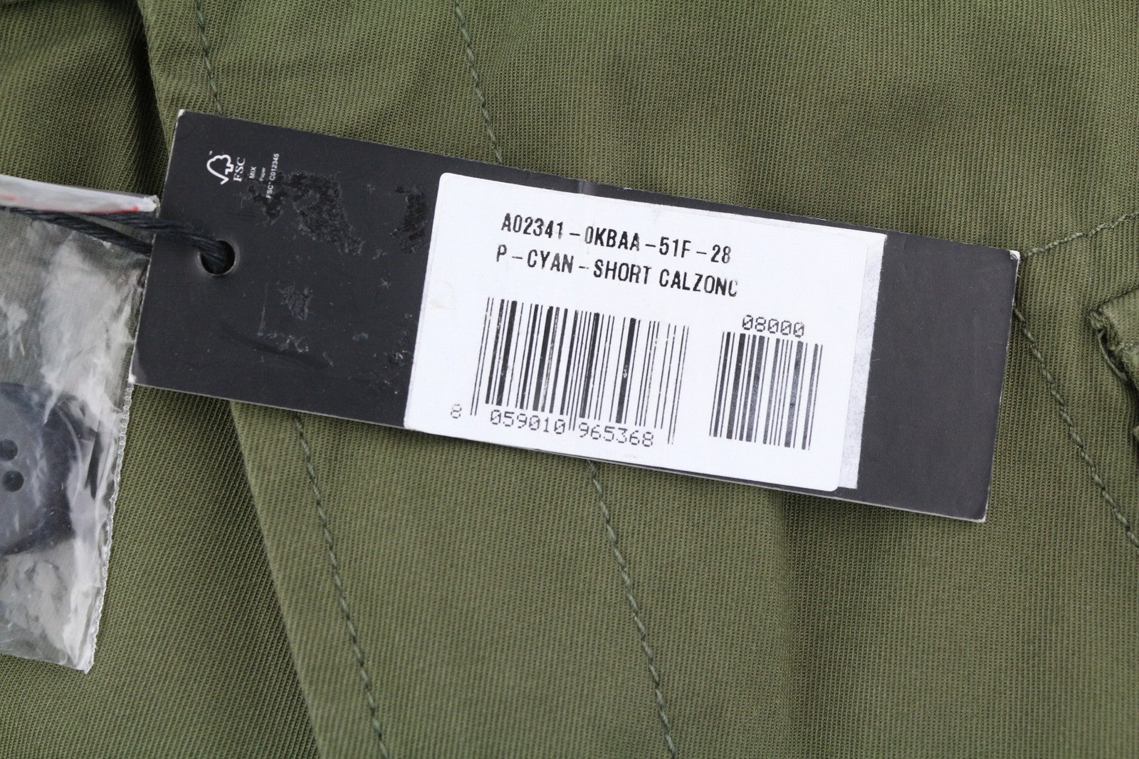 DIESEL P-Cyan Men Shorts W28 Military Green Cargo Patch Pockets RRP€100