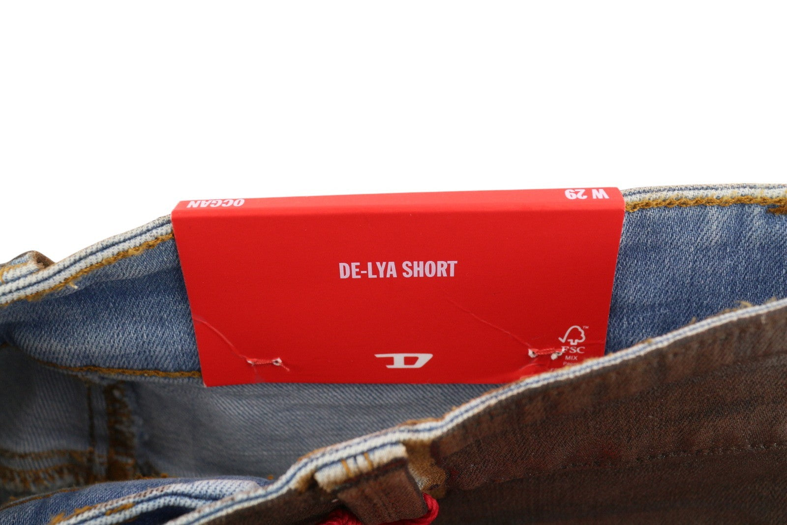 DIESEL De-Short-Lya 0CGAN Women Shorts W29 Brown Coated Shiny Denim RRP€295