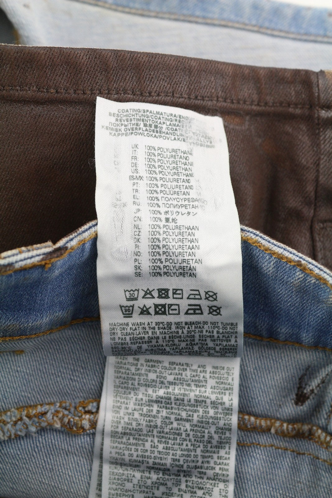 DIESEL De-Short-Lya 0CGAN Women Shorts W29 Brown Coated Shiny Denim RRP€295