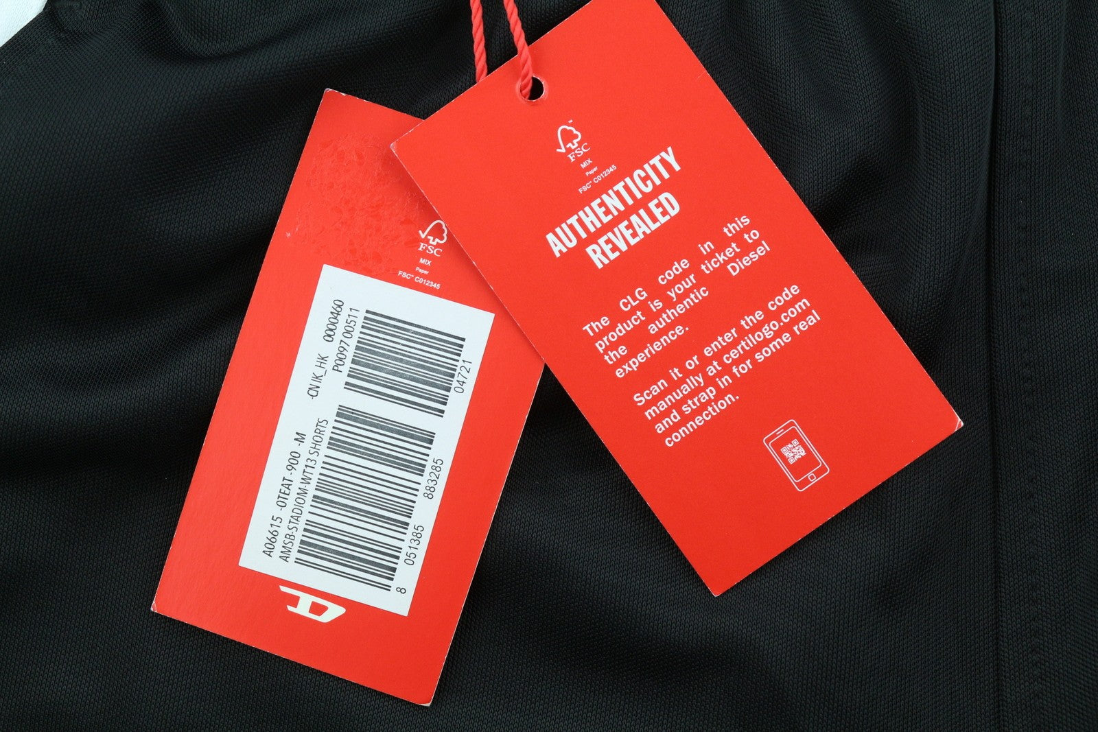 DIESEL Amsb-Stadiom-WT13 Men Shorts M 55DSL Sport Track Black RRP€100