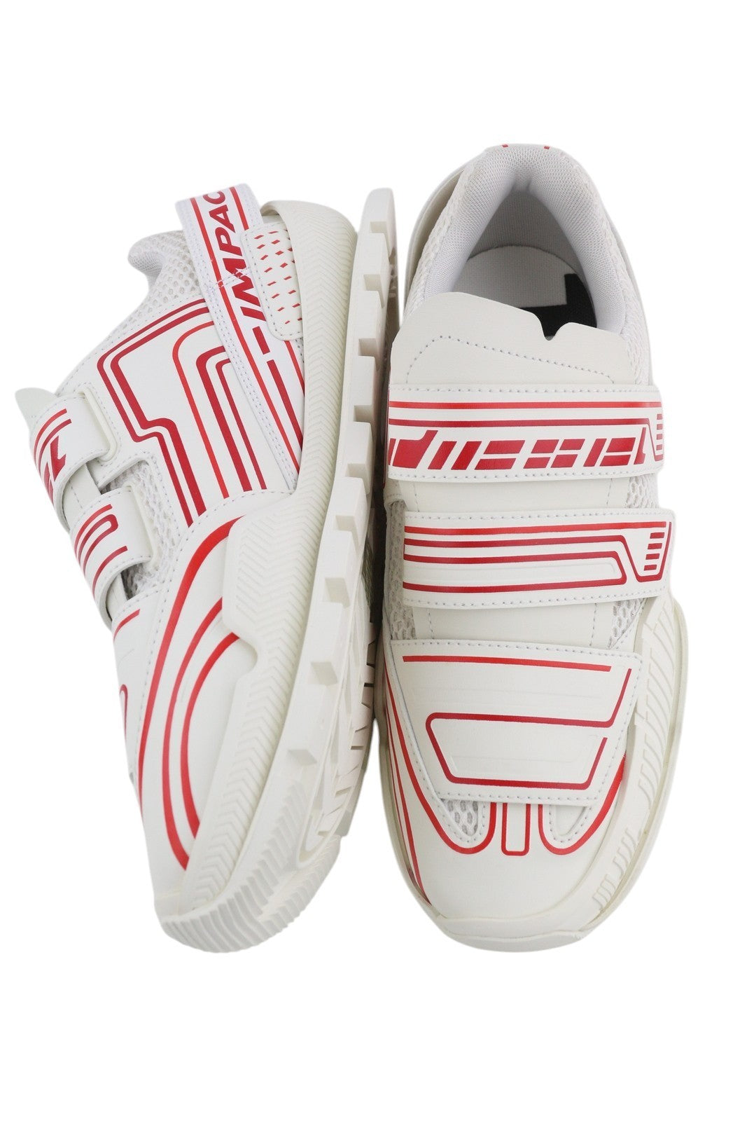 DIESEL S-Pendhio Lc Men Sneakers EU42 White Almond Toe Pull On Low Top RRP€295