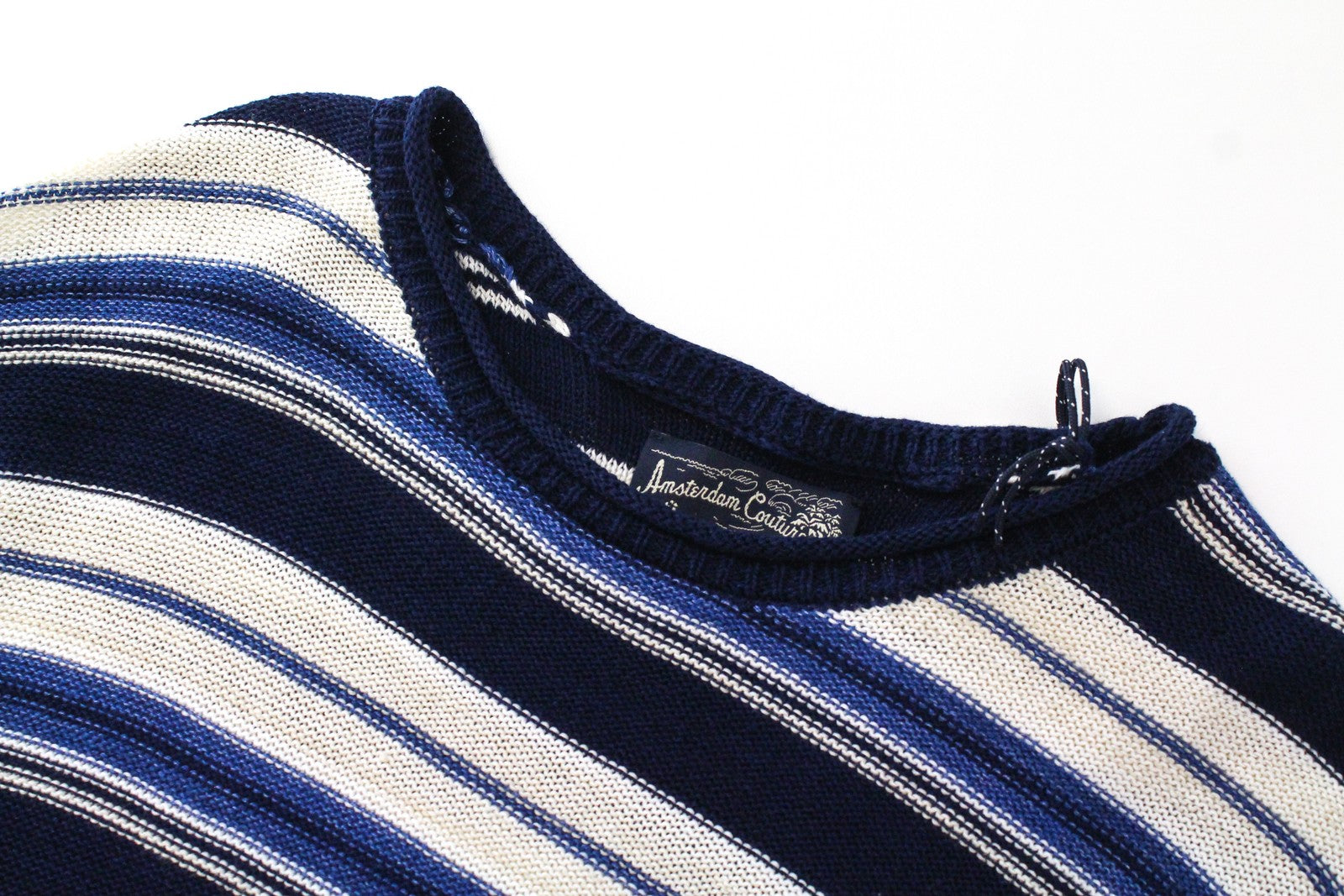SCOTCH & SODA Ams Couture Men's Striped Linen Blend Pullover Sweatshirt ~S Blue