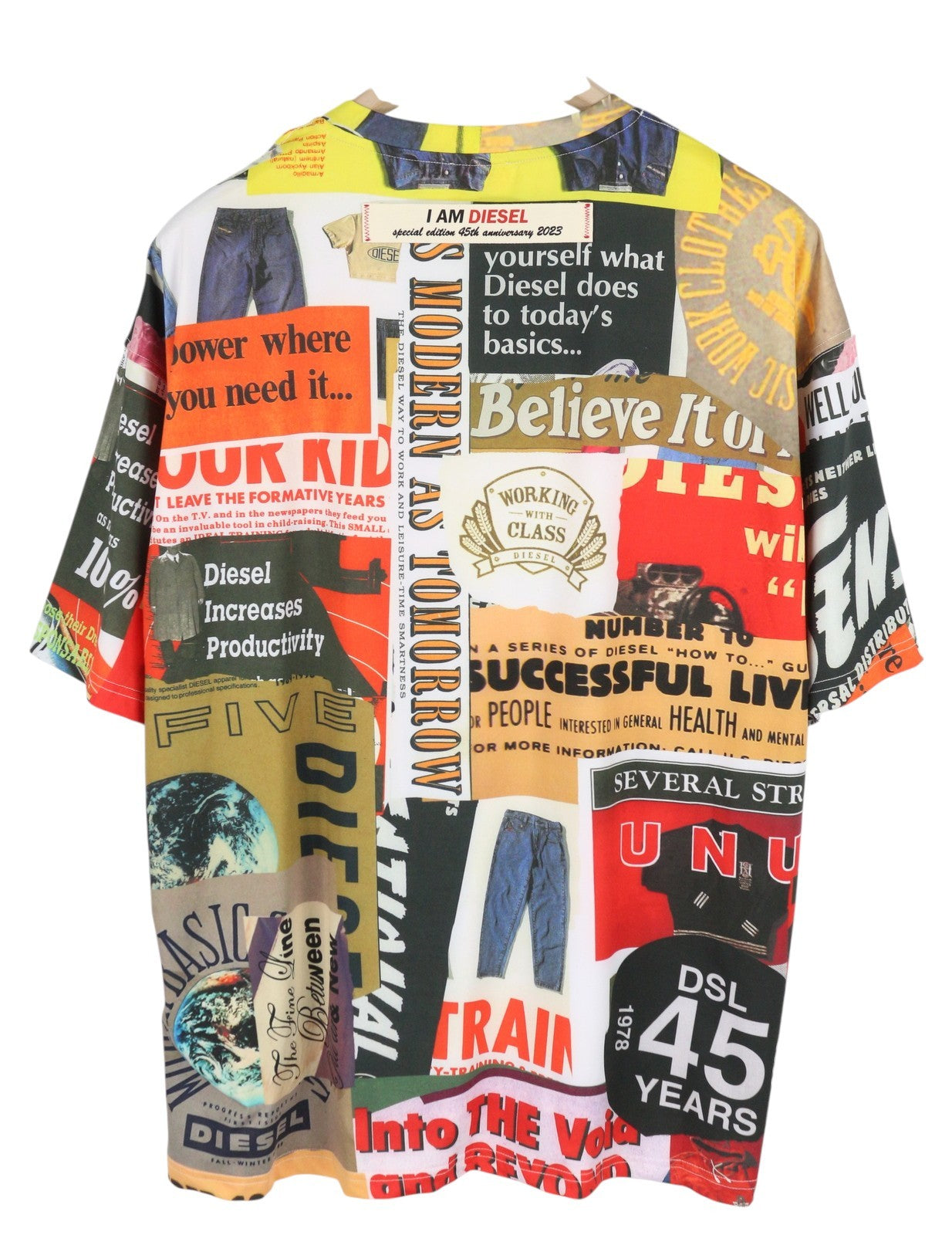 DIESEL Ann45-T-Boxt Men T-Shirt L RRP€125 Colourful Patterned Crew Neck*