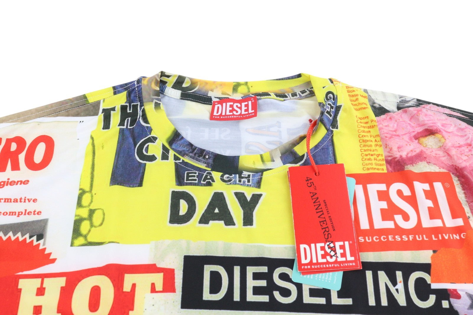 DIESEL Ann45-T-Boxt Men T-Shirt L RRP€125 Colourful Patterned Crew Neck*