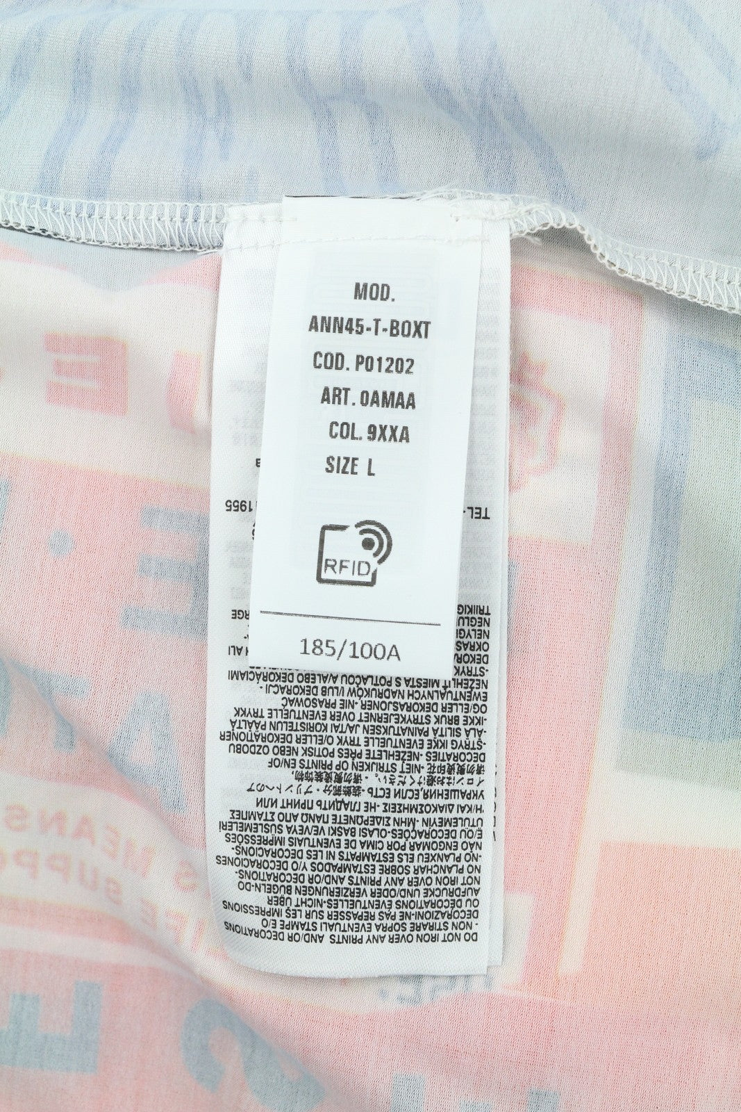 DIESEL Ann45-T-Boxt Men T-Shirt L RRP€125 Colourful Patterned Crew Neck*